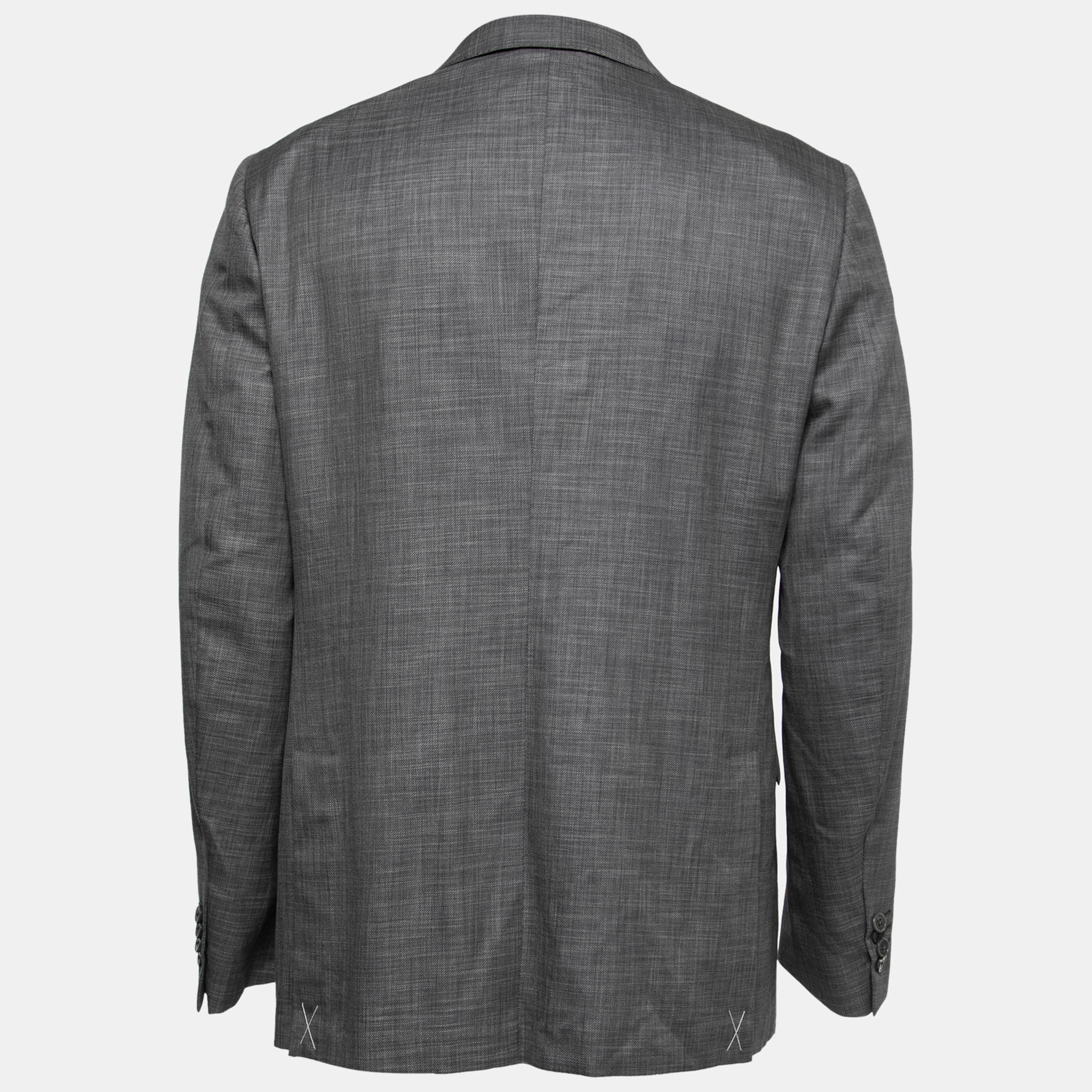 

Ermenegildo Zegna Grey Patterned Wool Single-Breasted Blazer