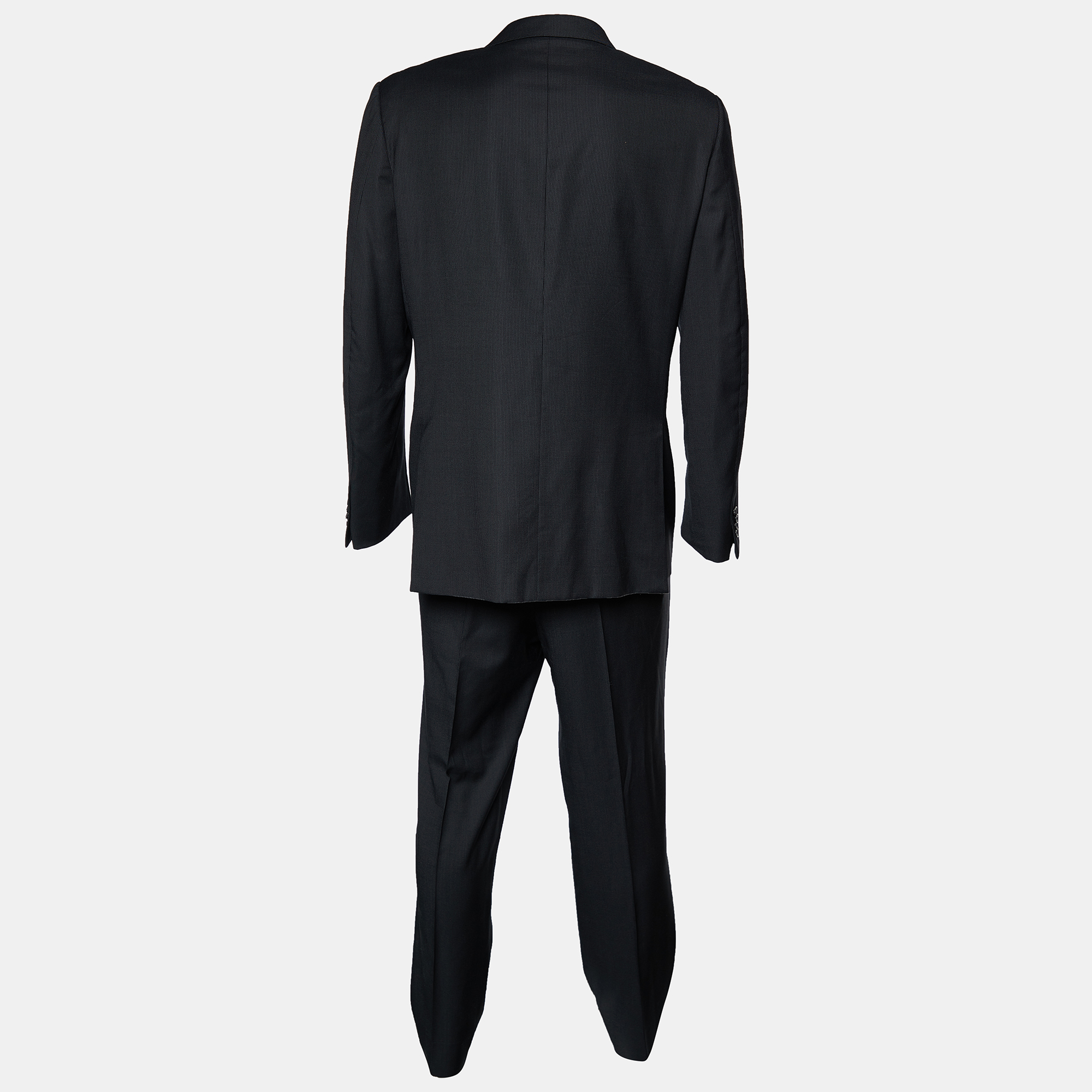 

Ermenegildo Zegna Charcoal Grey Striped Wool Mila Suit