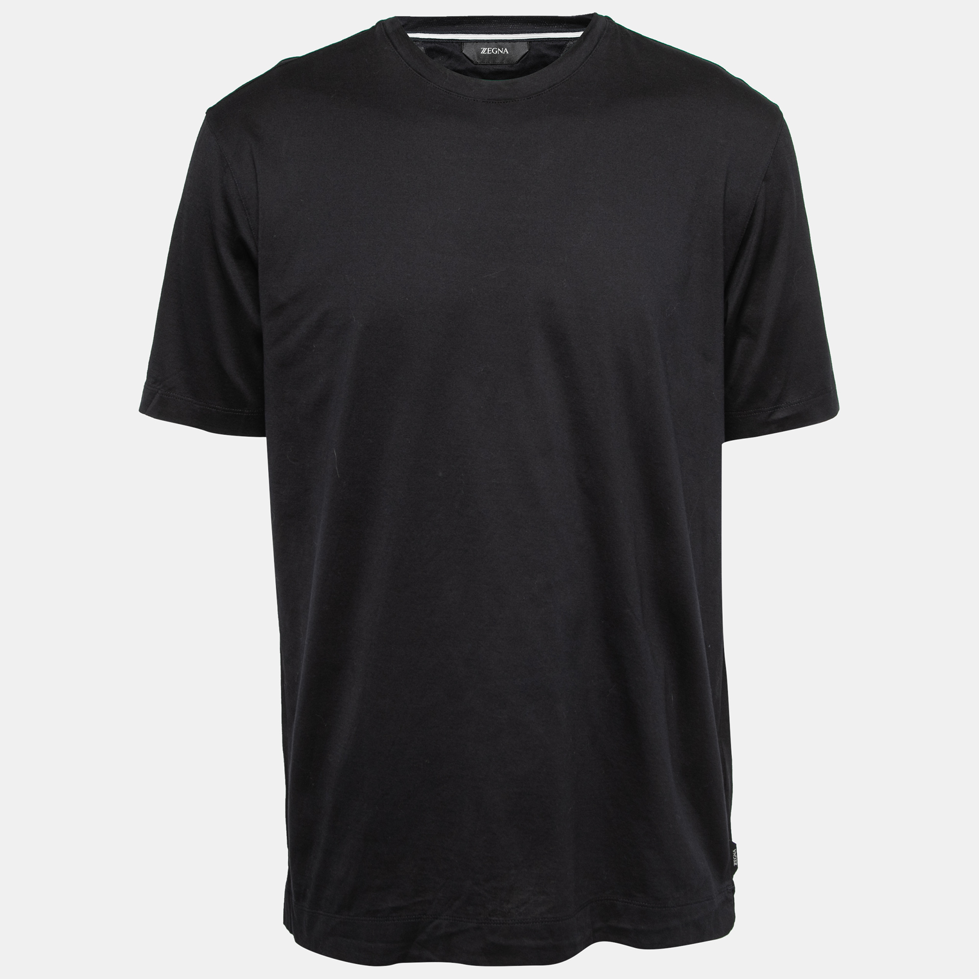 Zegna Black Jersey Crew Neck T-Shirt L