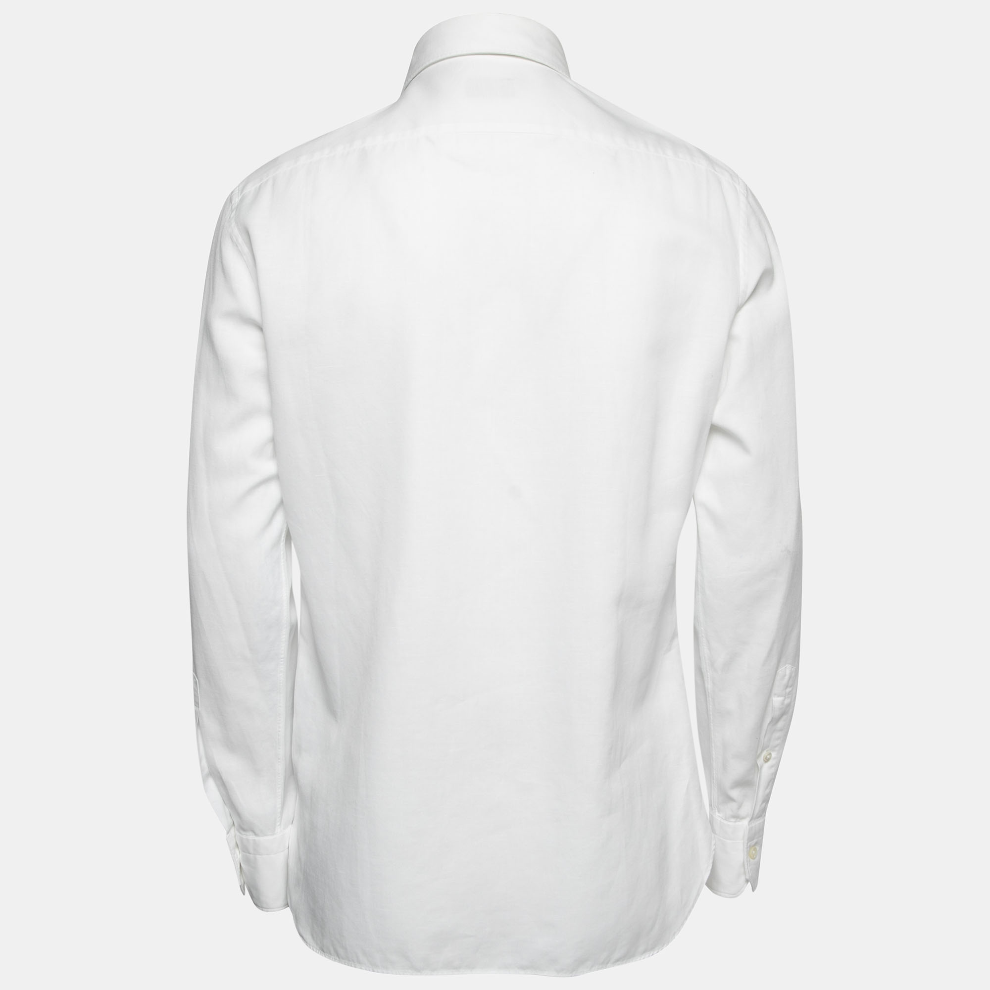 

Ermenegildo Zegna White Cotton & Linen Tailored Fit Shirt