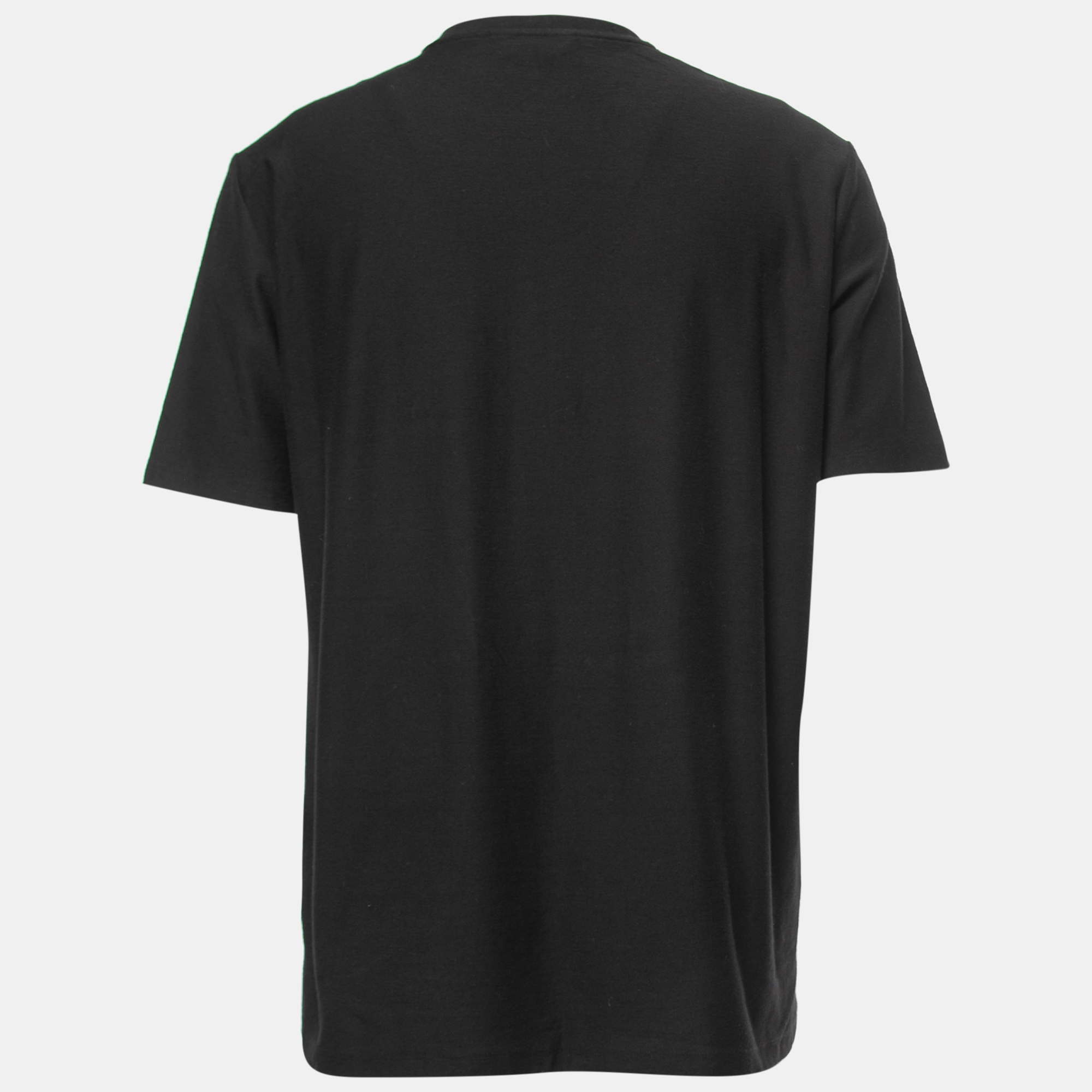 

Ermenegildo Zegna Couture Black Cotton Jersey Logo T-Shirt 2XL