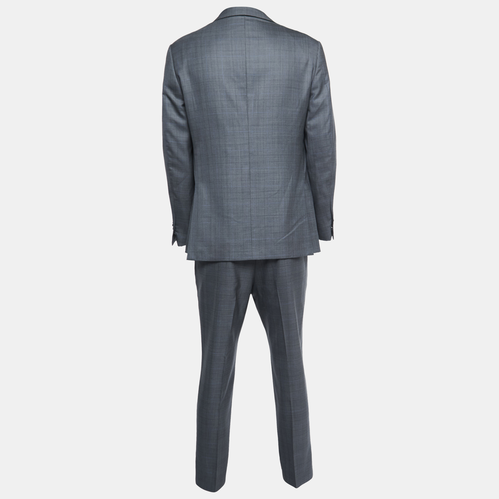 

Ermenegildo Zegna Grey Checked Wool Blend Suit
