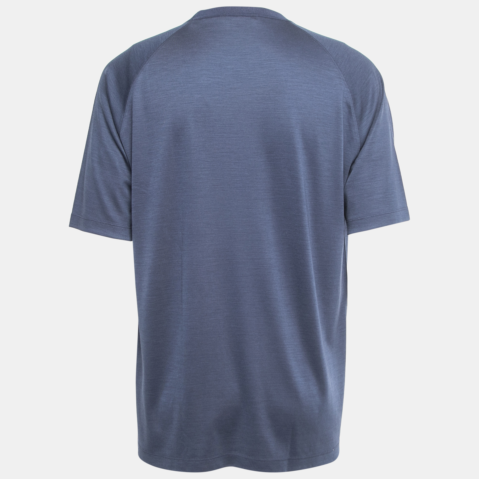 

Ermenegildo Zegna Navy Blue Wool High Performance Crew Neck T-Shirt