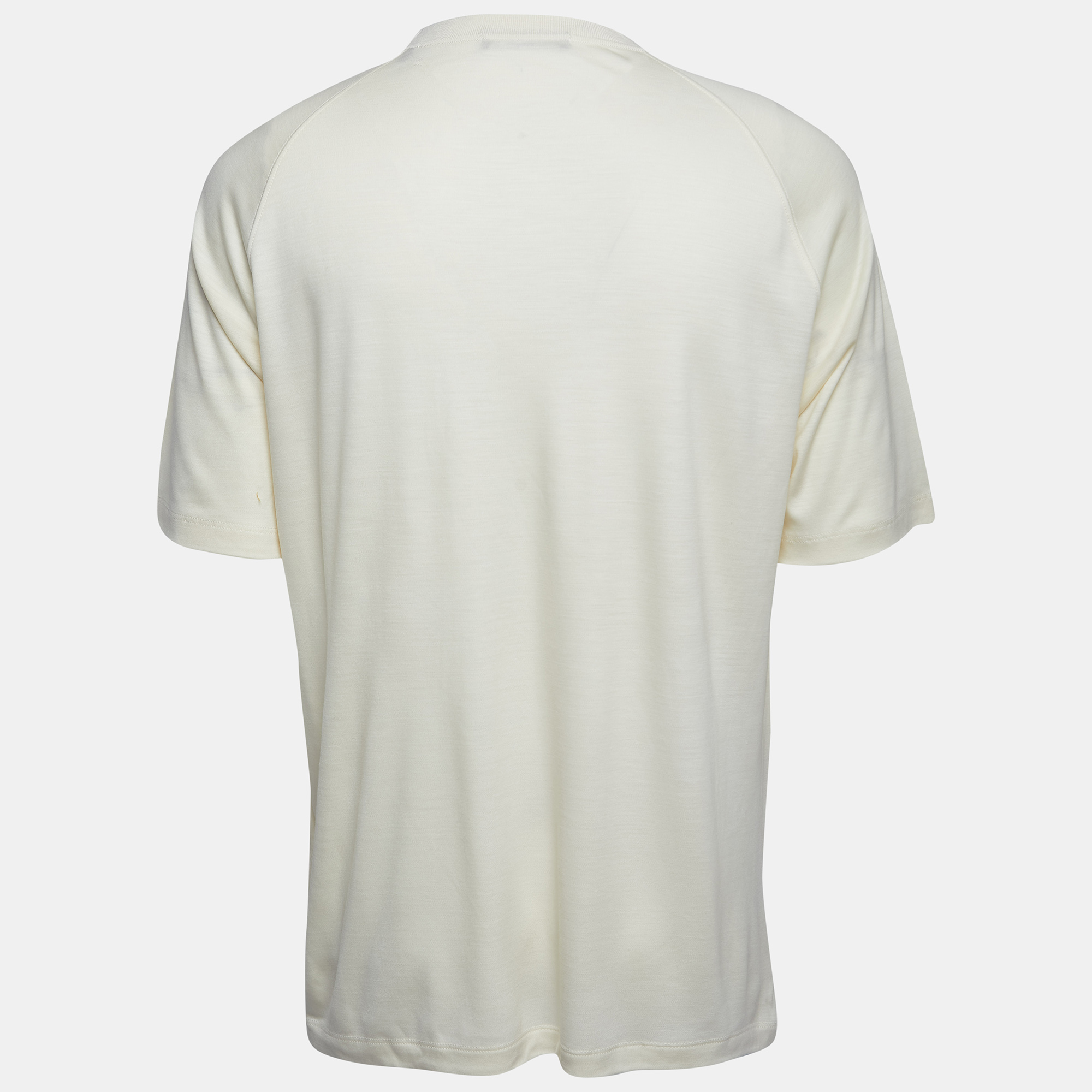 

Ermenegildo Zegna Cream Wool Crew Neck Half Sleeve T-Shirt