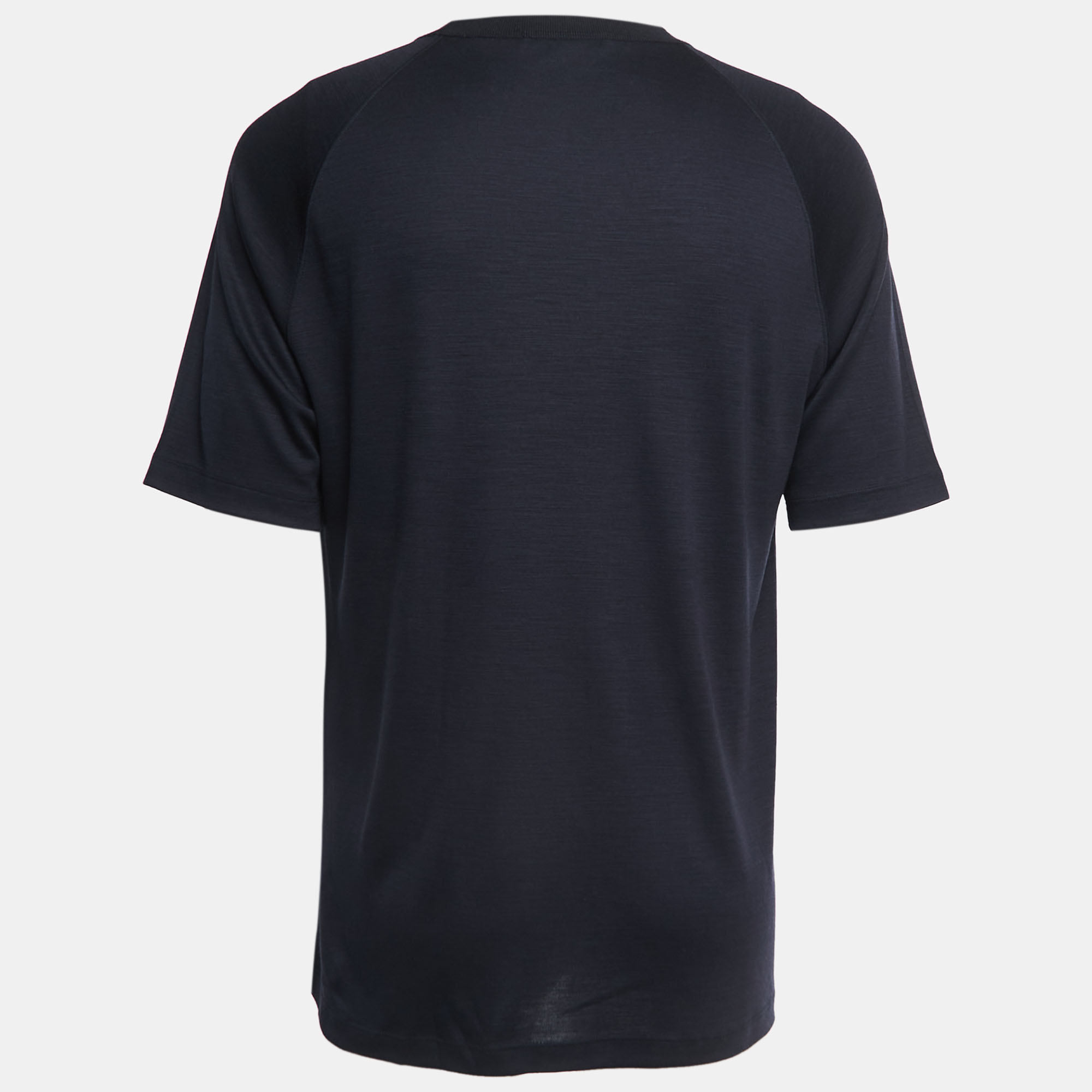 

Ermenegildo Zegna Black Wool Crew Neck Half Sleeve T-Shirt