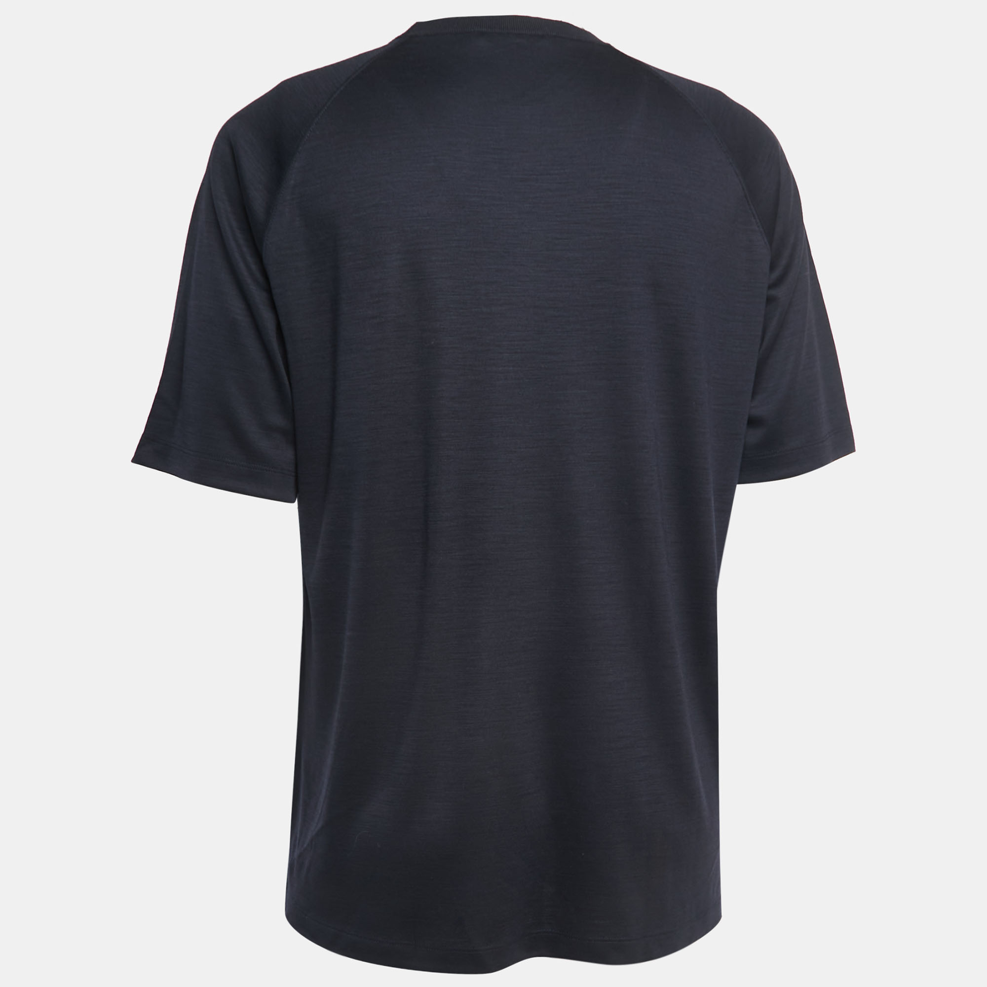 

Ermenegildo Zegna Black Wool Crew Neck Half Sleeve T-Shirt