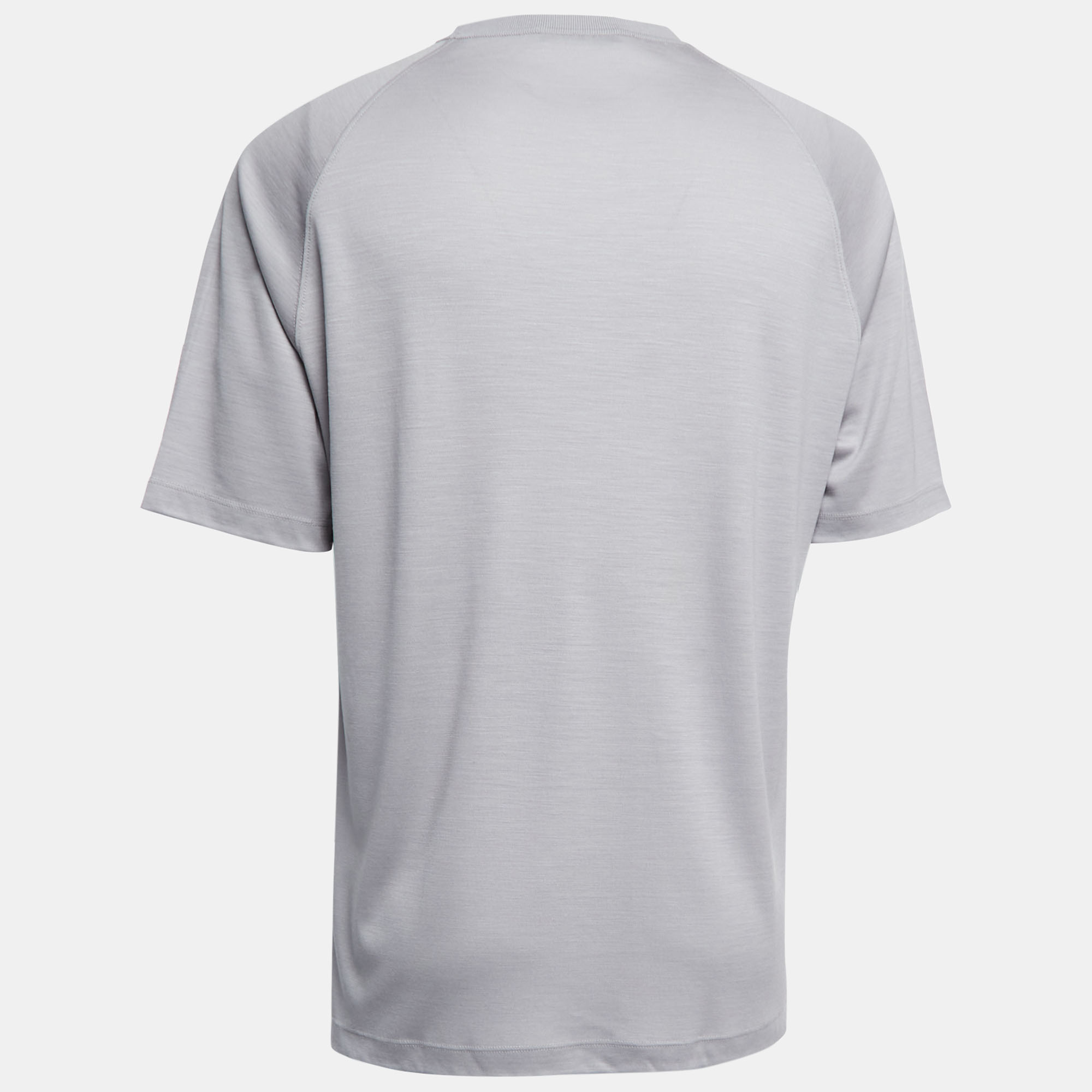

Ermenegildo Zegna Grey Wool Crew Neck Half Sleeve T-Shirt