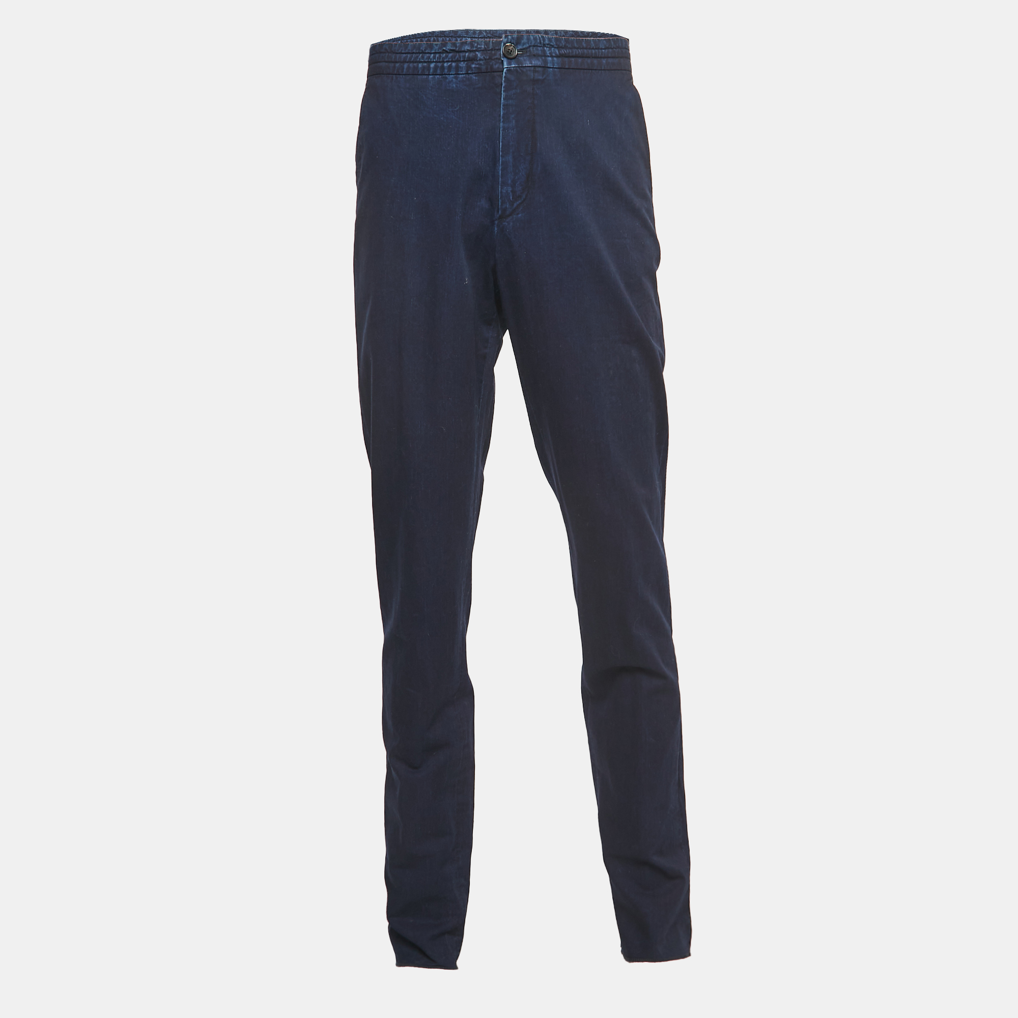 Pre-owned Ermenegildo Zegna Dark Blue Denim Regular Fit Drawstring Jeans M Waist 32"