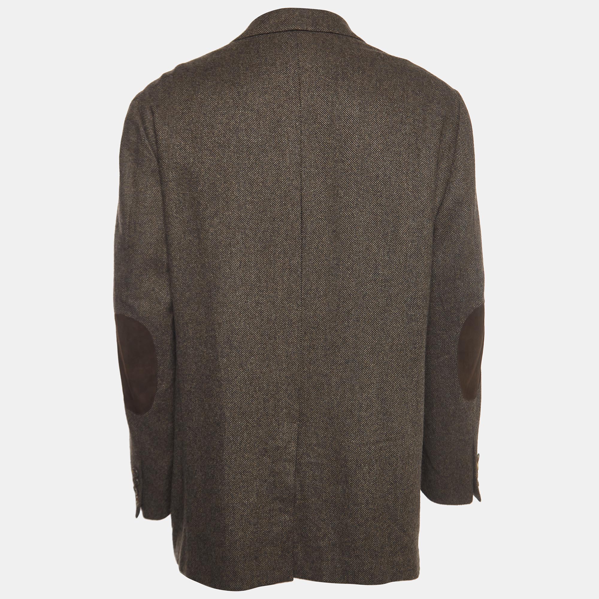 

Ermenegildo Zegna Brown Patterned Cashmere Single Breasted Blazer