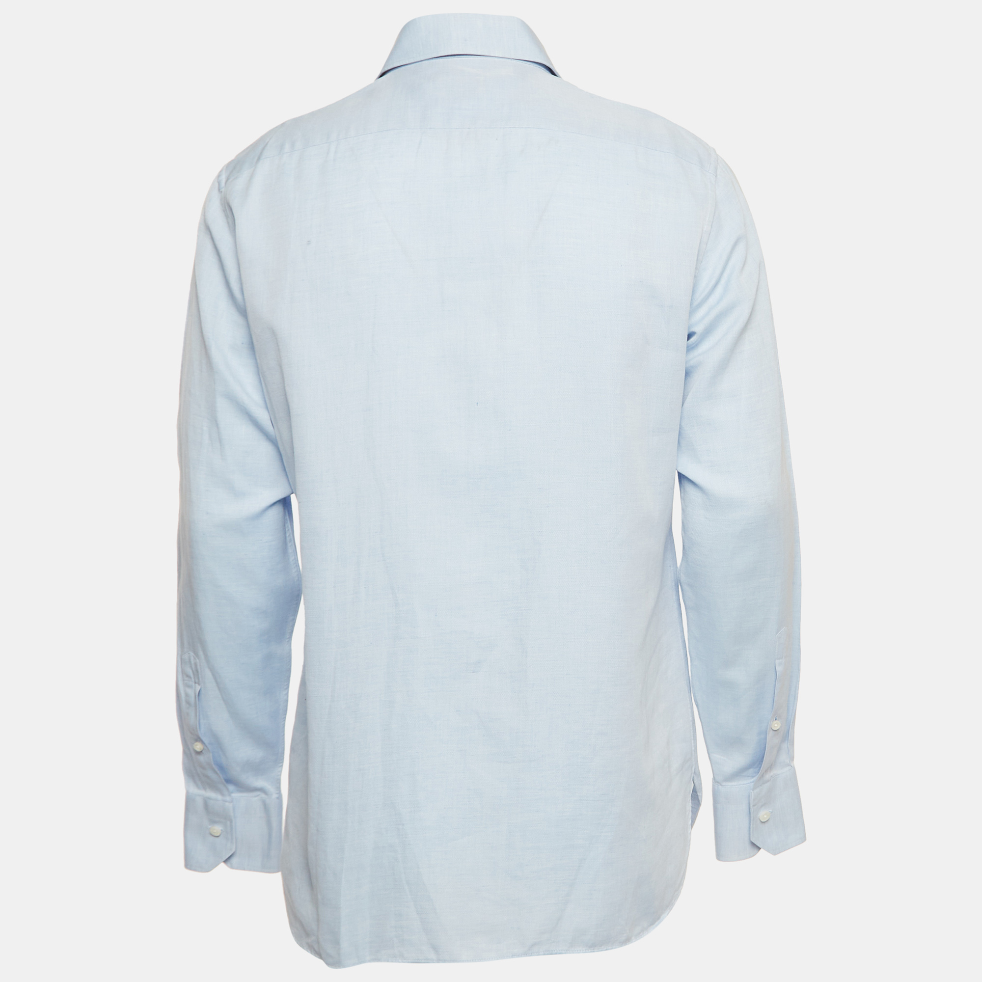 

Ermenegildo Zegna Blue Linen-Blend Shirt