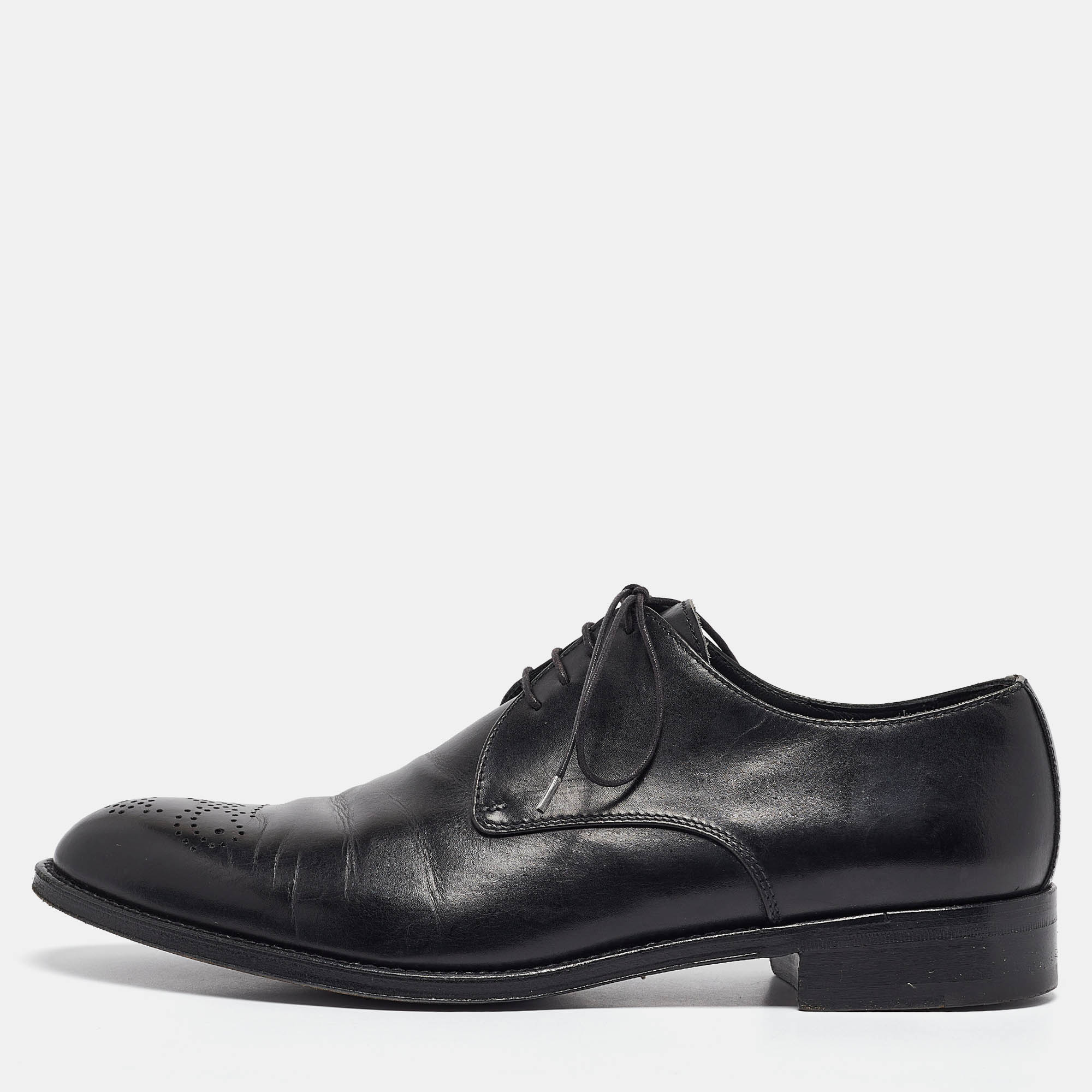 

Ermenegildo Zegna Black Leather Lace Up Derby Size 42.5