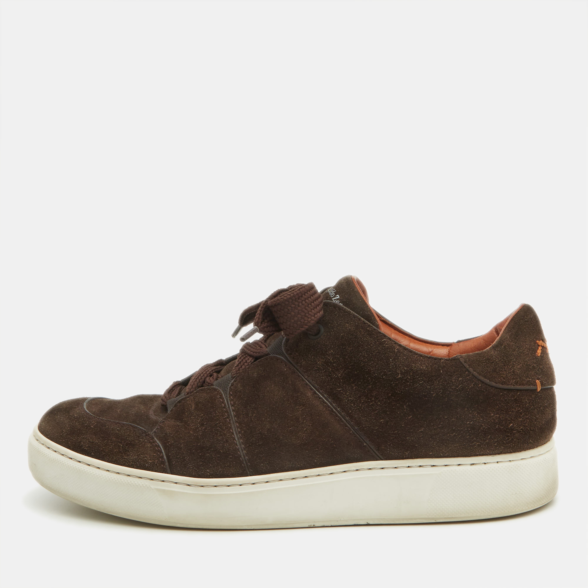 

Ermenegildo Zegna Brown Suede Trainer Sneakers Size 44