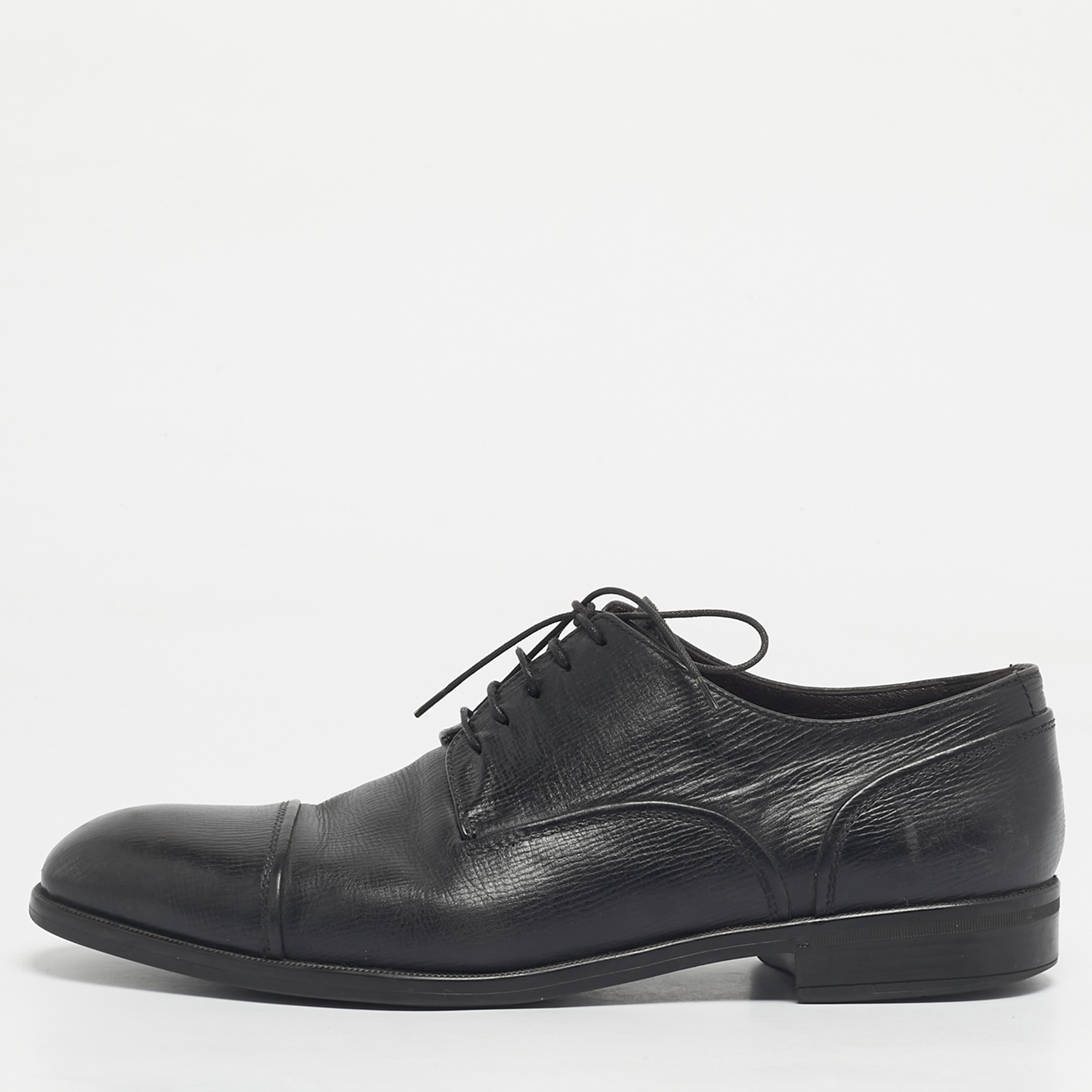 

Ermenegildo Zegna Black Leather Lace Up Derby Size 44