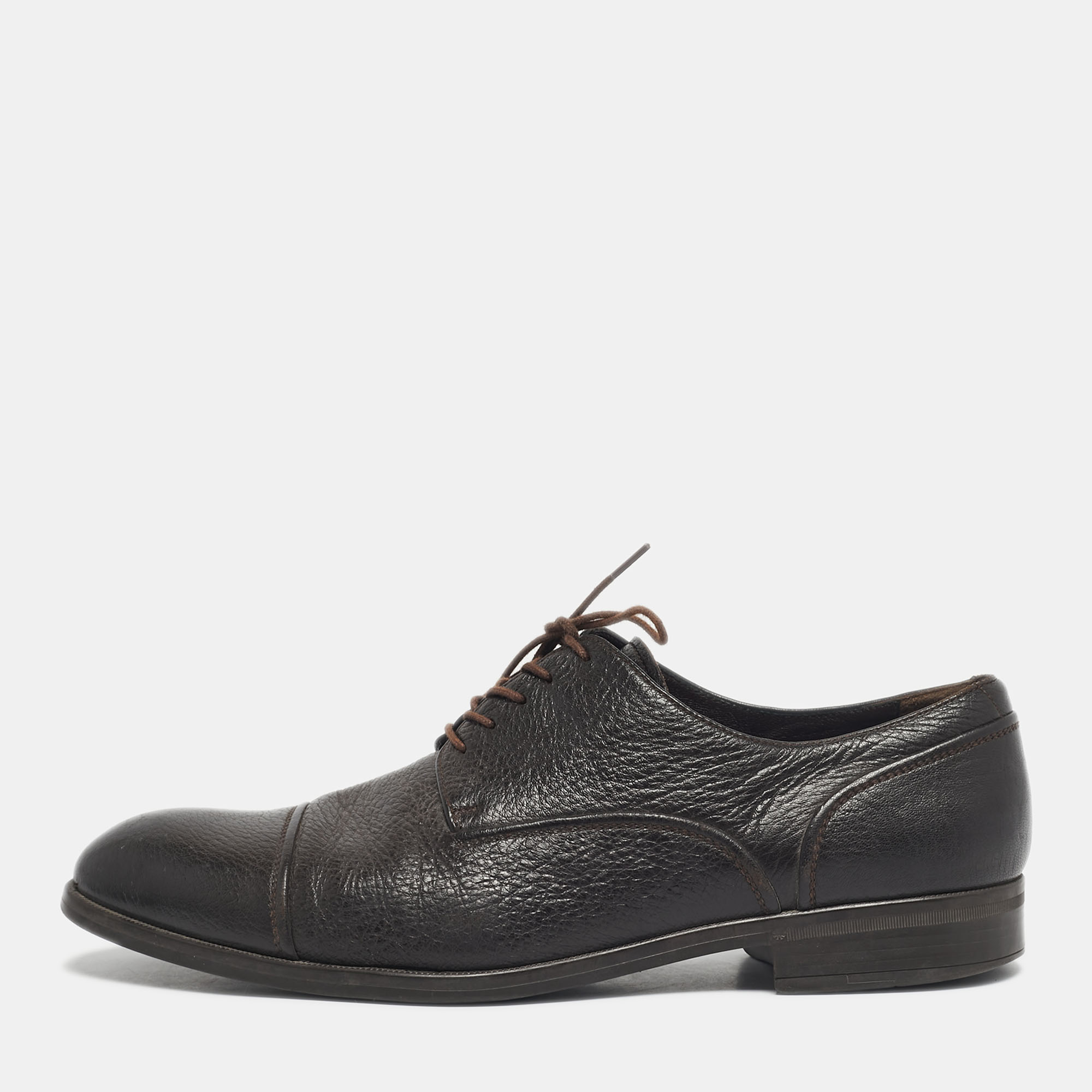 

Ermenegildo Zegna Brown Leather Lace Up Derby Size 44