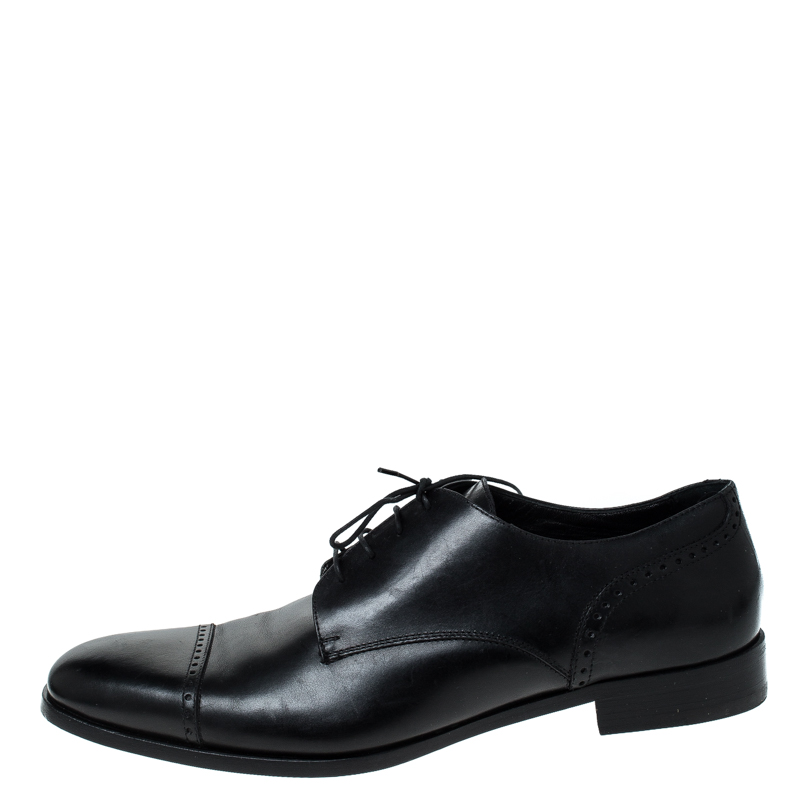 

Ermenegildo Zegna Black Leather Oxfords Size