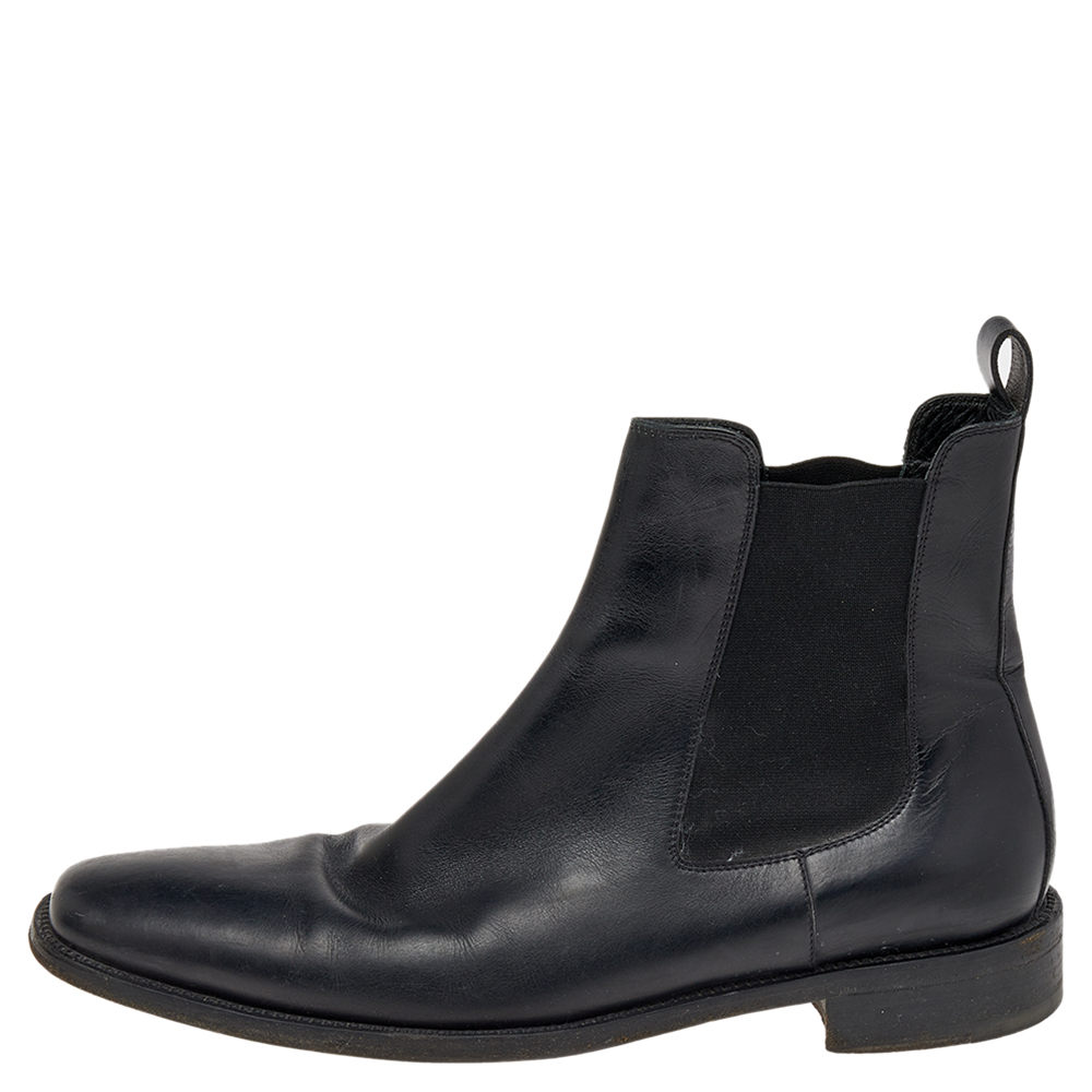 

Ermenegildo Zegna Black Leather Chelsea Boots Size