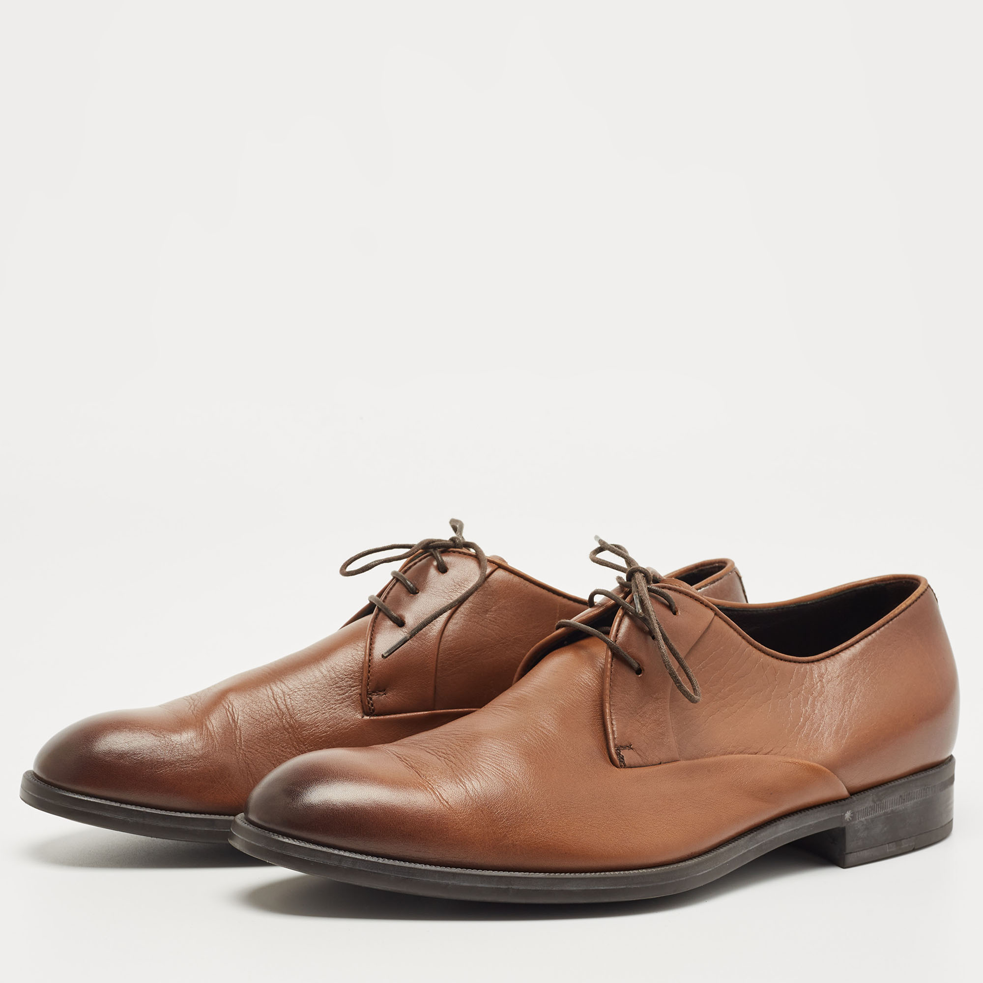 

Ermenegildo Zegna Brown Leather Oxfords Size