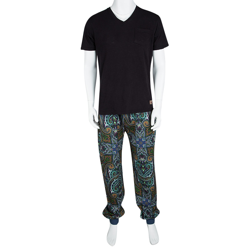 

Etro Multicolor Paisley Printed Jersey Jogger Pants 3XL