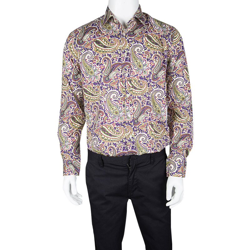 

Etro Multicolor Paisley Print Long Sleeve Button Front Shirt
