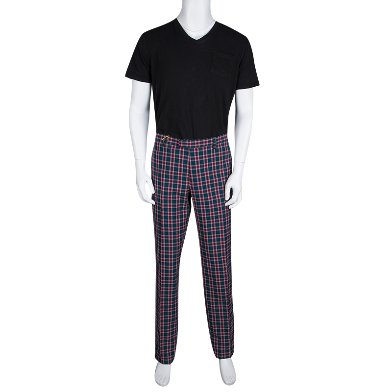 

Etro Multicolor Plaid Checked Cotton Trousers