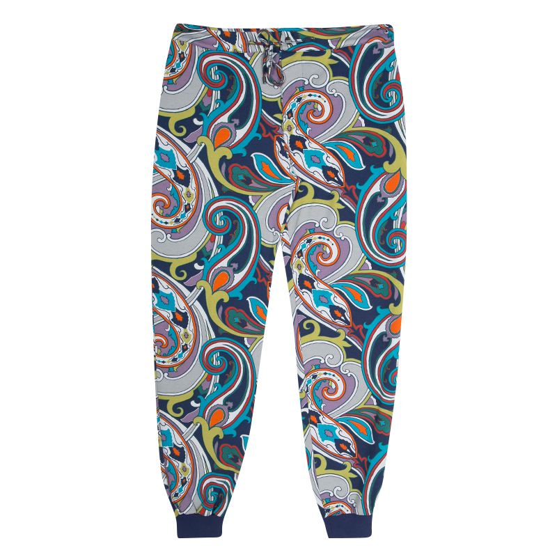 Pre Owned Etro Multicolor Printed Jersey Jogger Pants XL