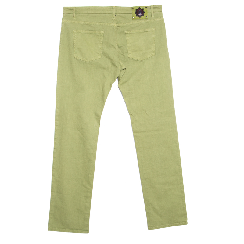 

Etro Green Washed Effect Denim Straight Fit Jeans