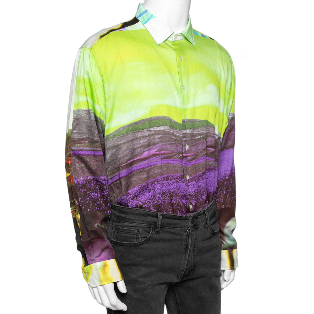 

Etro Multicolor Printed Cotton Button Front Shirt 3XL