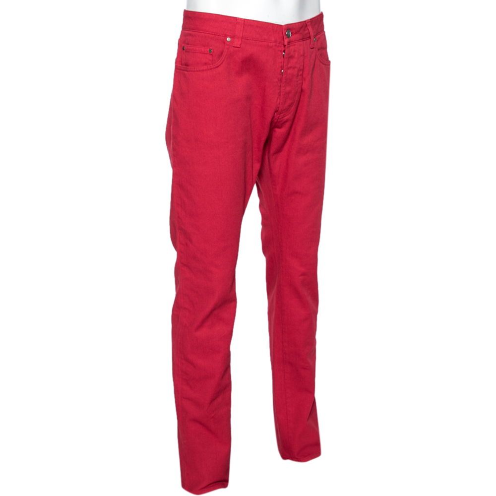 

Etro Red Straight Fit Denim Jeans
