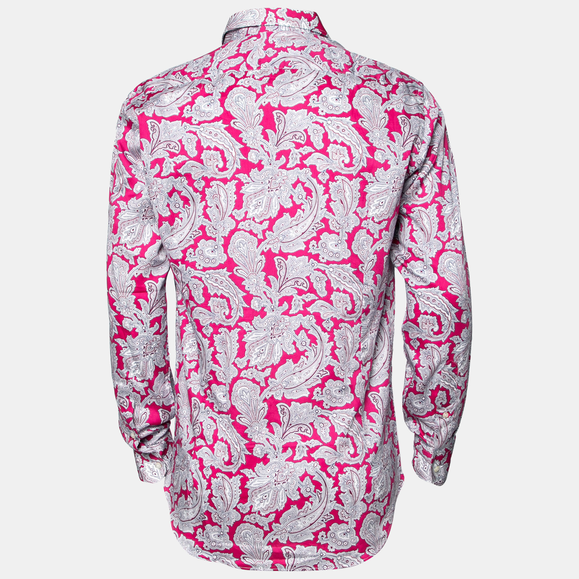

Etro Pink Paisley Printed Cotton Long Sleeve Button Front Shirt