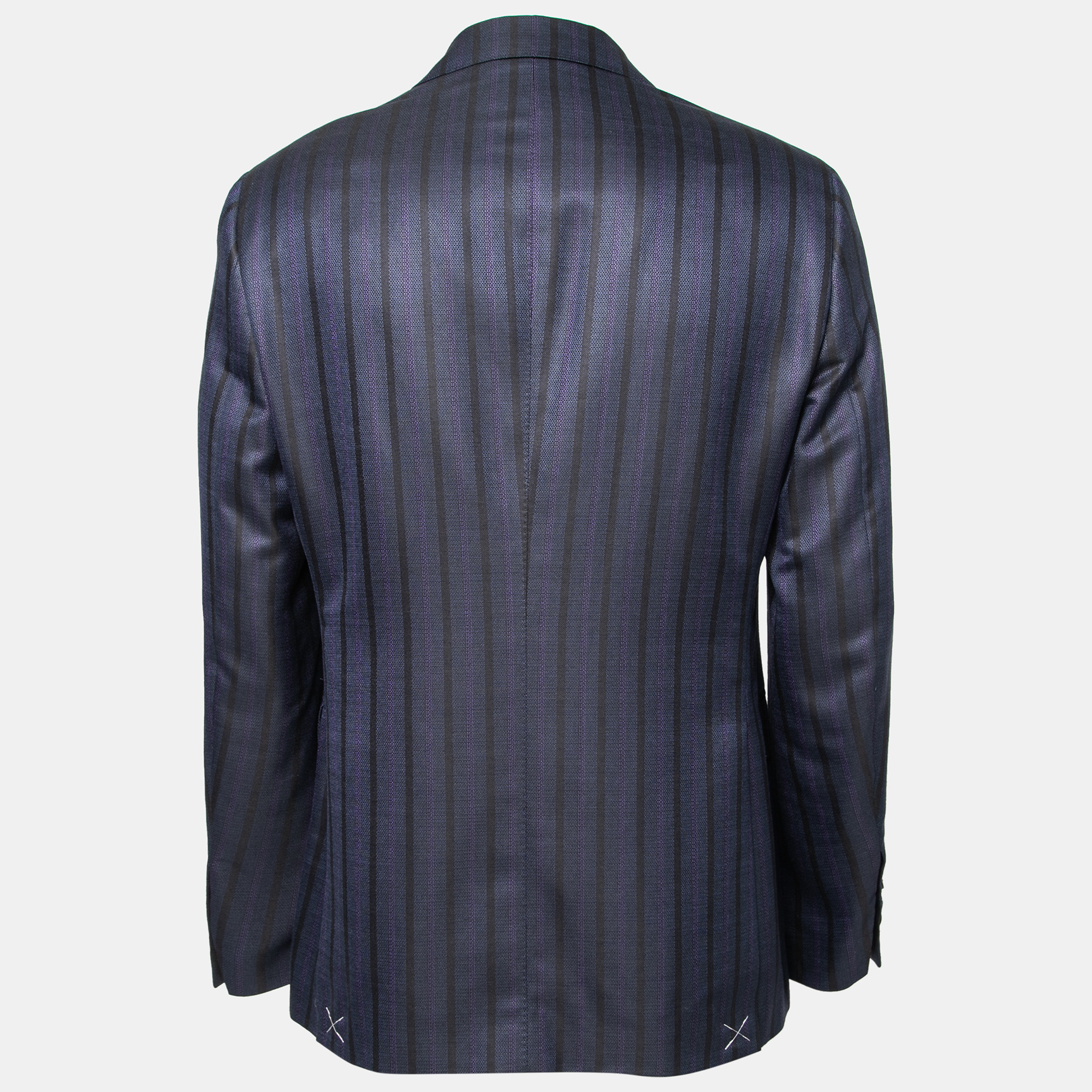 

Etro Navy Blue Striped Wool & Silk Mineide Regular Fit Blazer