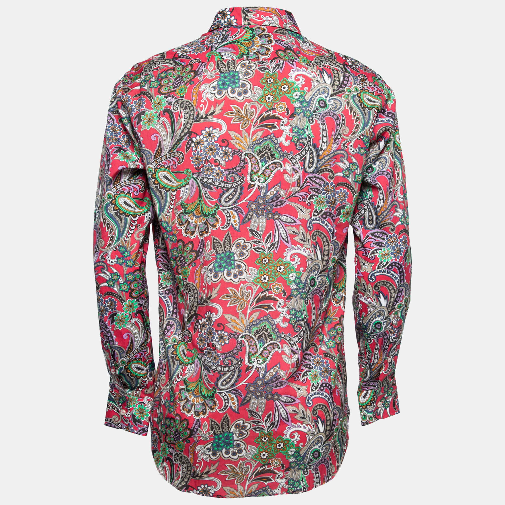

Etro Pink Paisley Printed Cotton Button Front Shirt