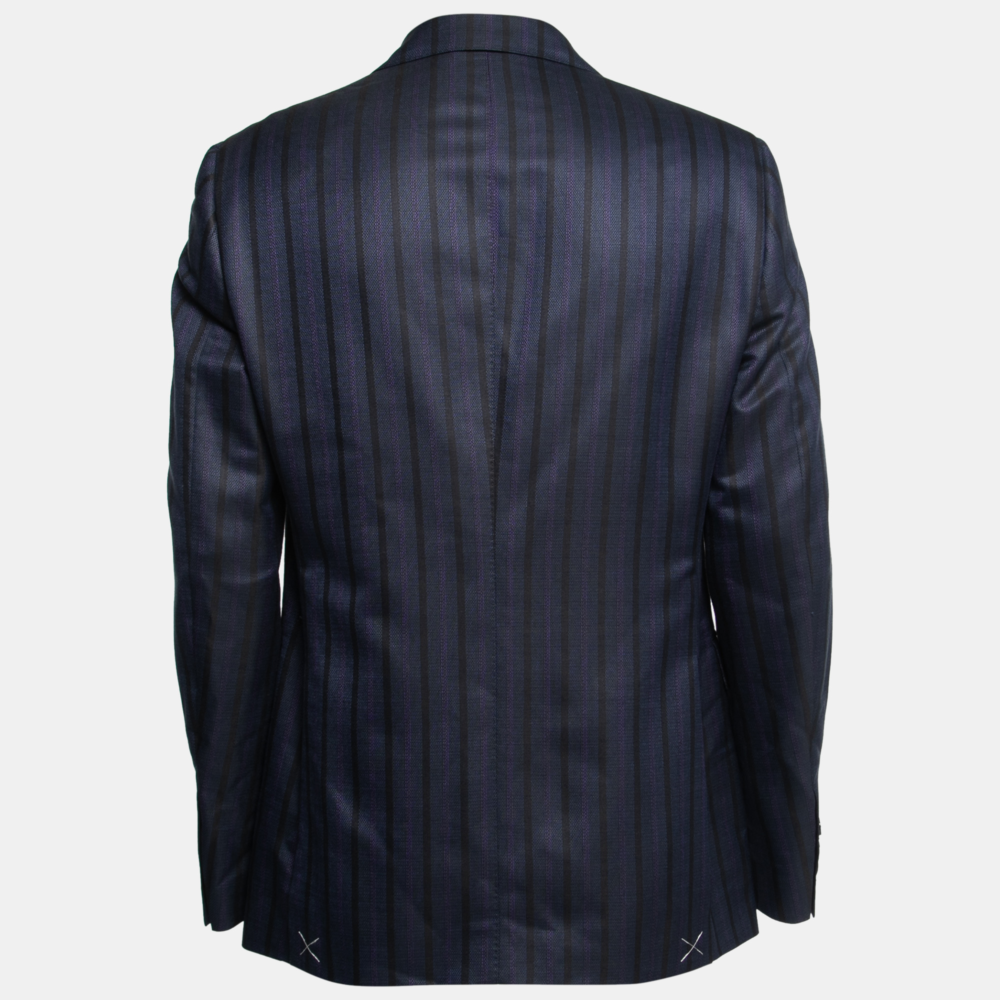 

Etro Navy Blue Striped Wool & Silk Single Breasted Blazer