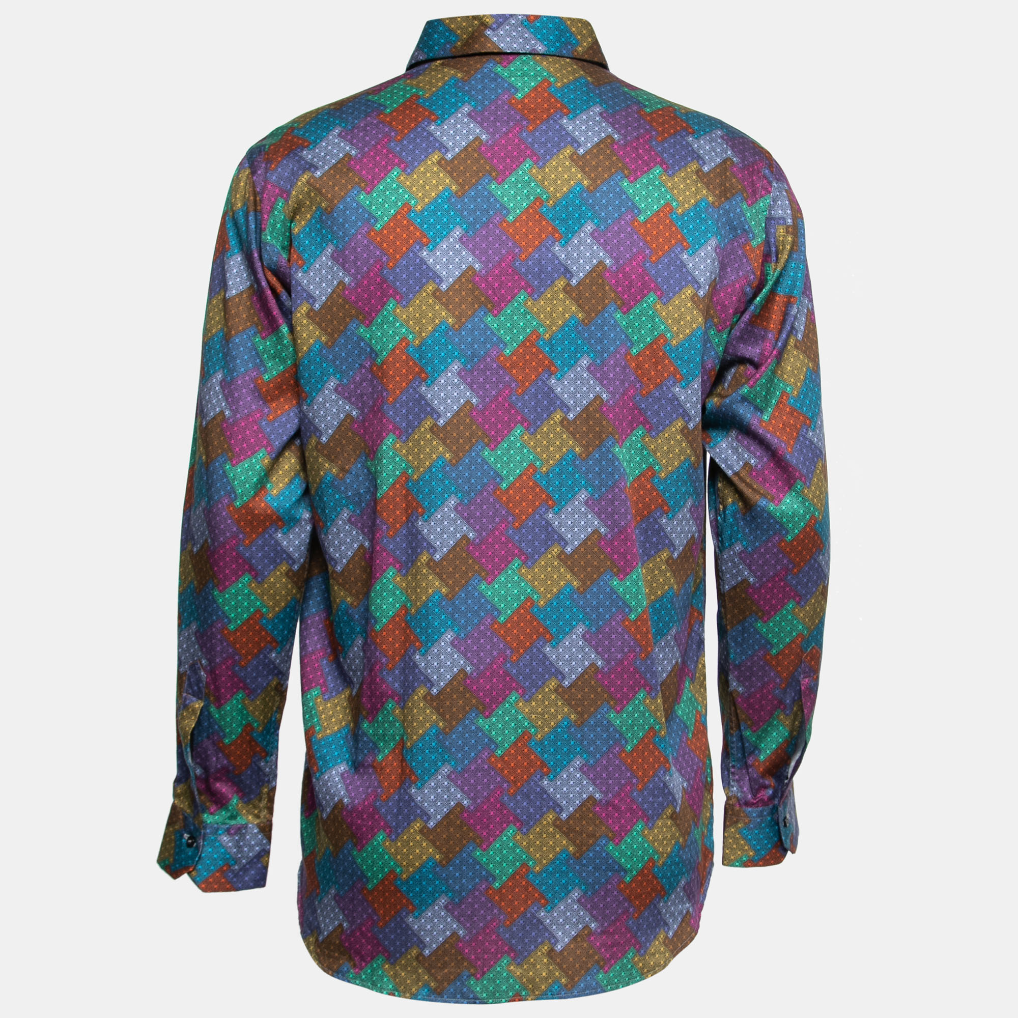 

Etro Multicolor Printed Cotton Long Sleeve Button Front Shirt