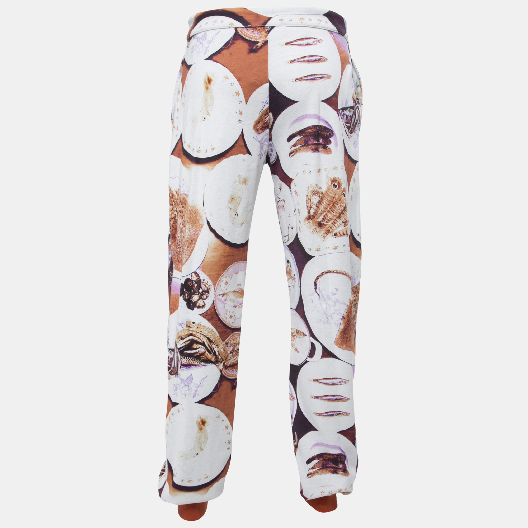 

Etro Multicolor Cotton Fish Print Drawstring Detail Joggers