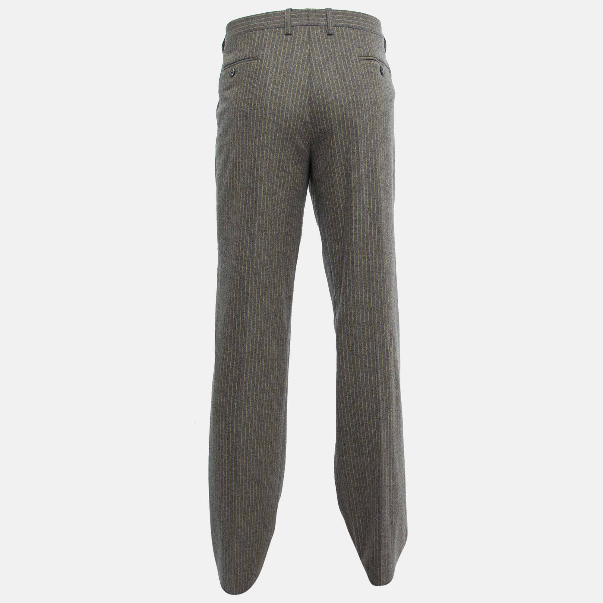 

Etro Grey Striped Wool Blend Trousers