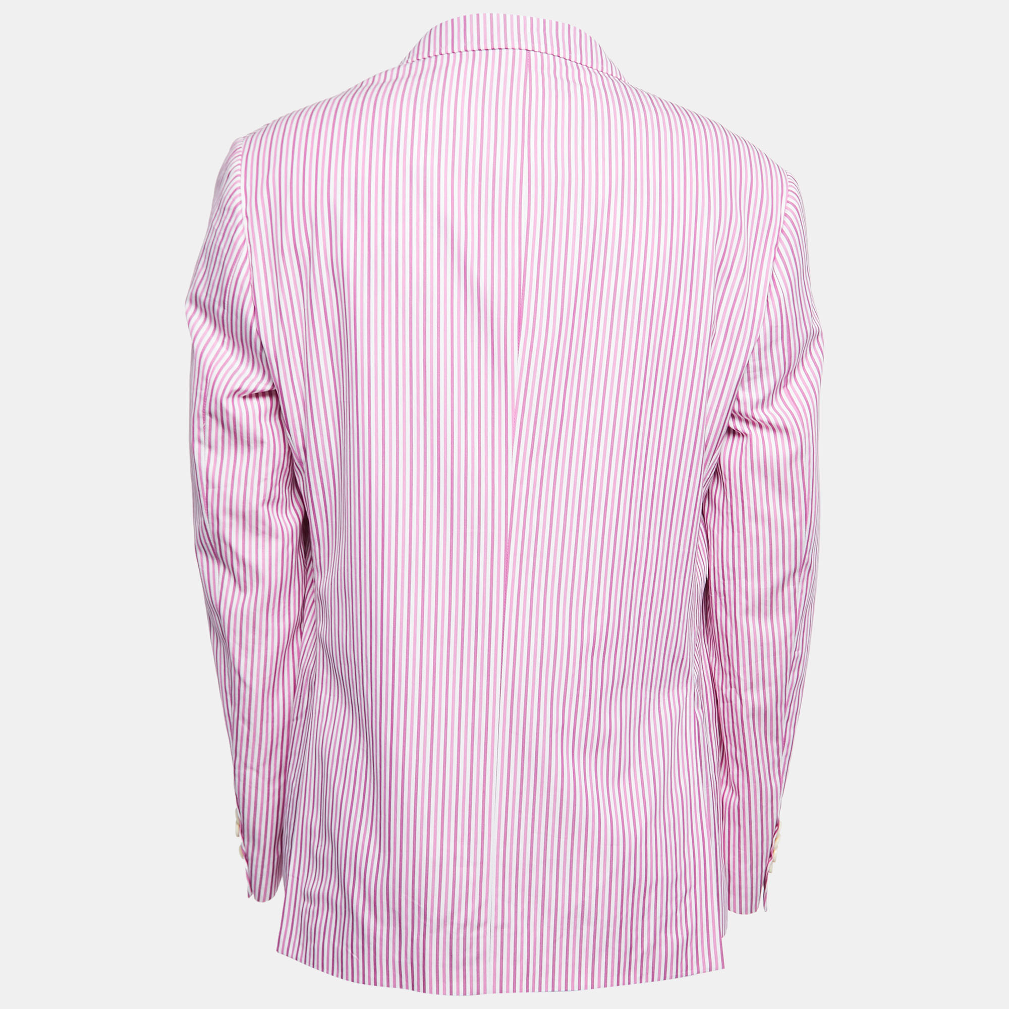 

Etro Purple/White Striped Cotton Single Breasted Blazer