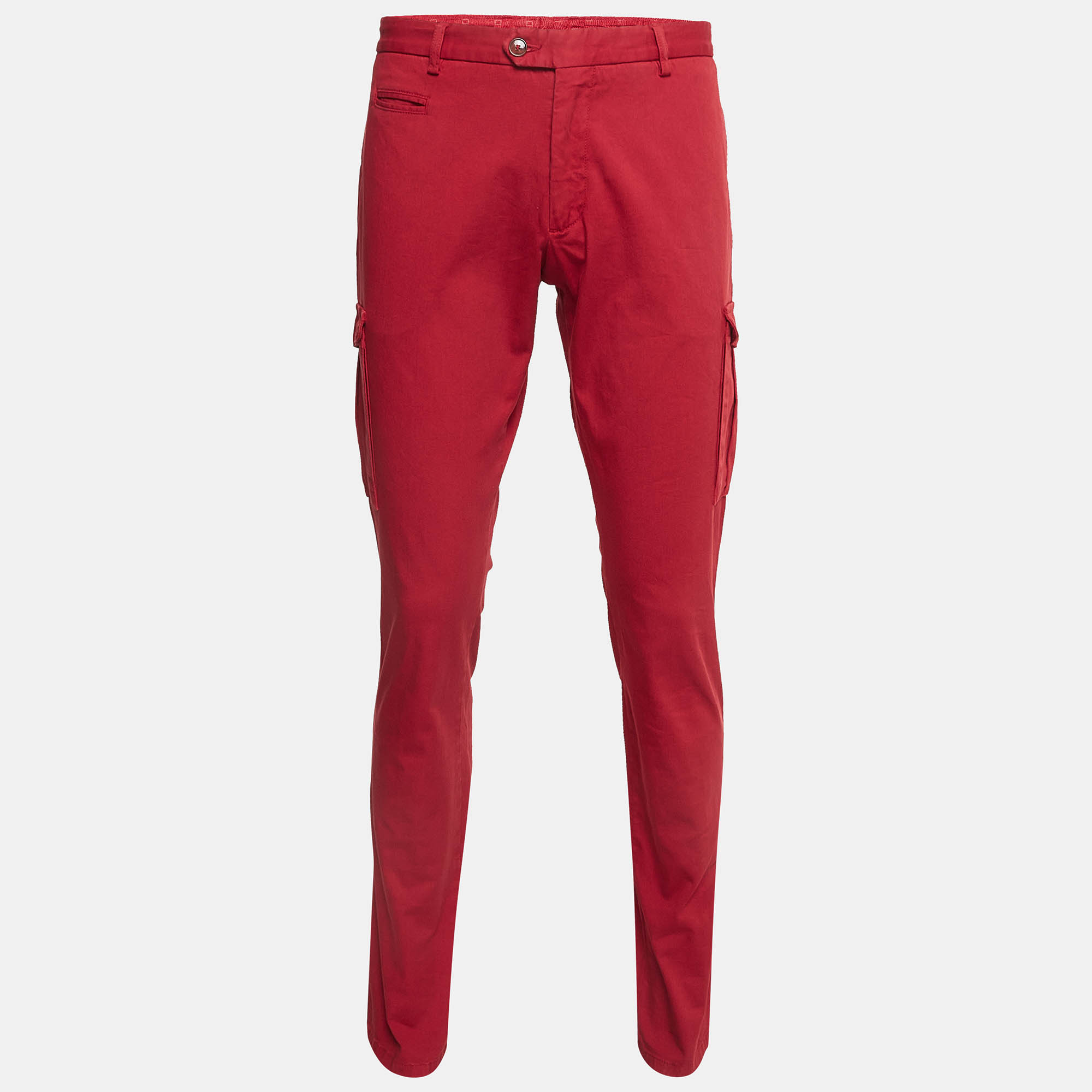 

Etro Red Cotton Twill Slim Cargo Pants XL