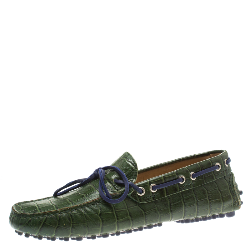 croc embossed loafers