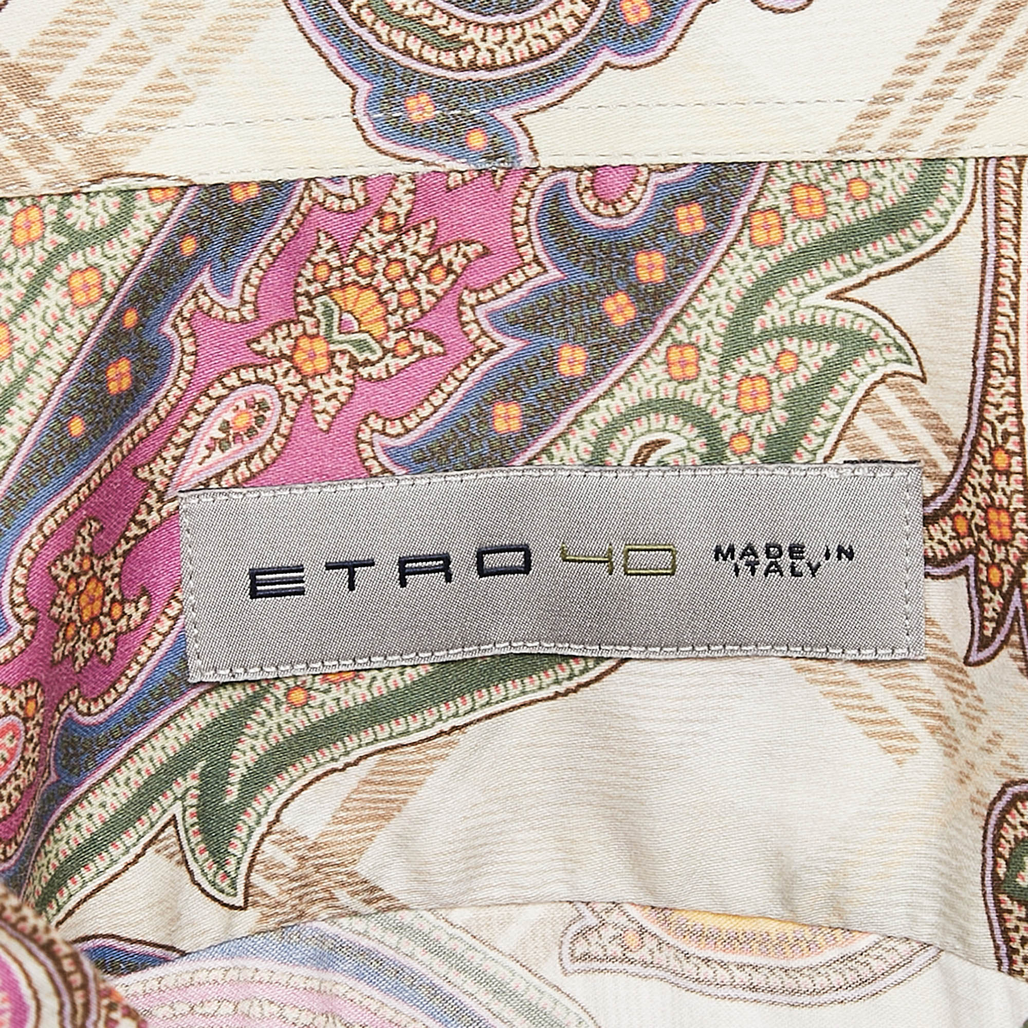 Etro Multicolor Paisley Print Button Front Shirt M 