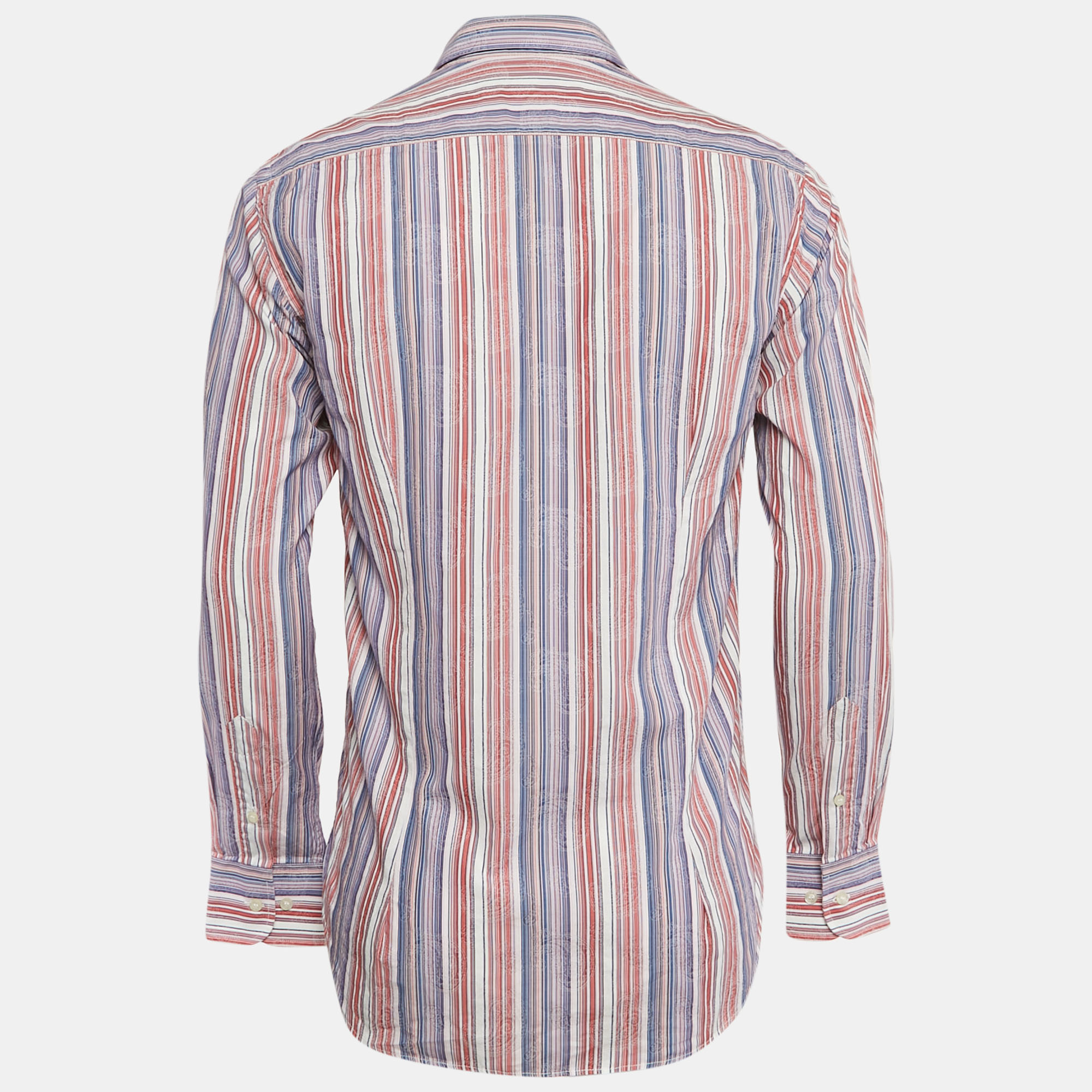 Etro Multicolor Cotton Jacquard Button Front Shirt M 