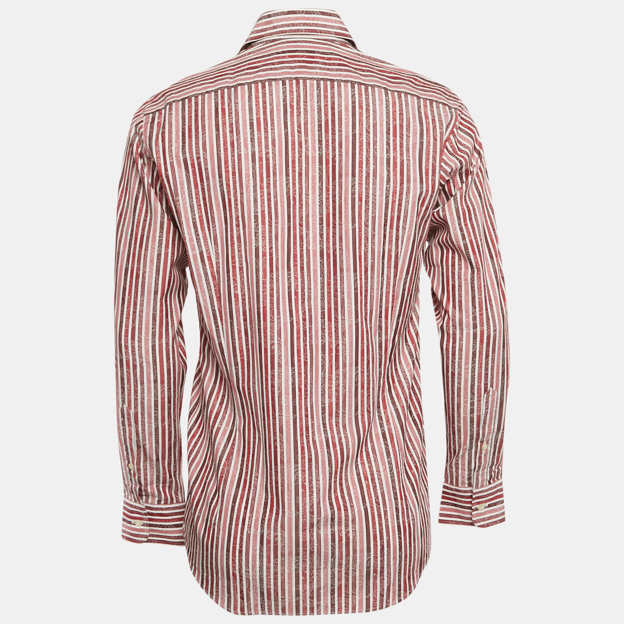 Etro Multicolor Stripe Jacquard Cotton Button Front Shirt M 