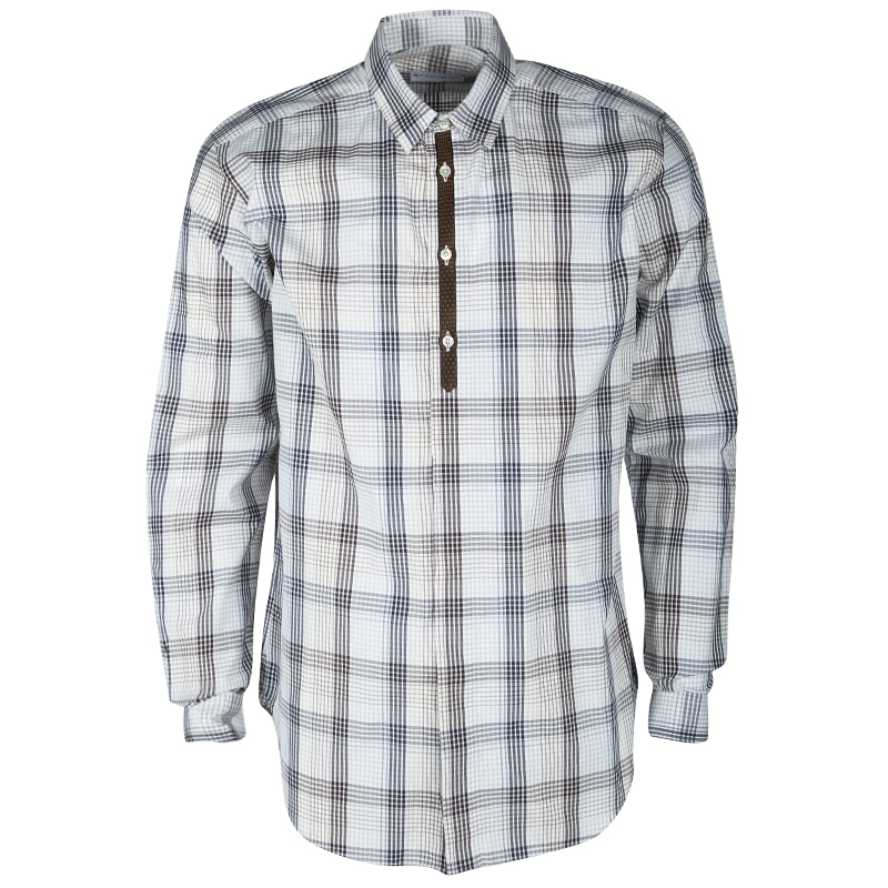مملوكة مسبقًا Etro Multicolor Tartan Plaid Long Sleeve Button Front Shirt M