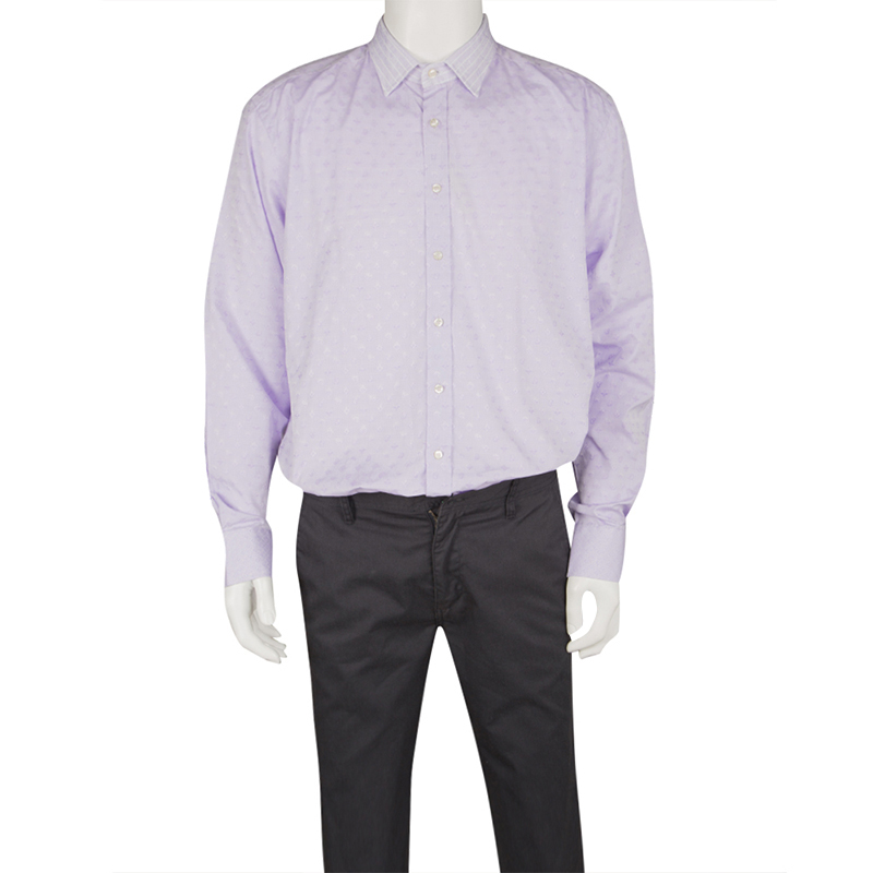 

Etro Purple Paisley Cotton Jacquard Long Sleeve Button Front Shirt