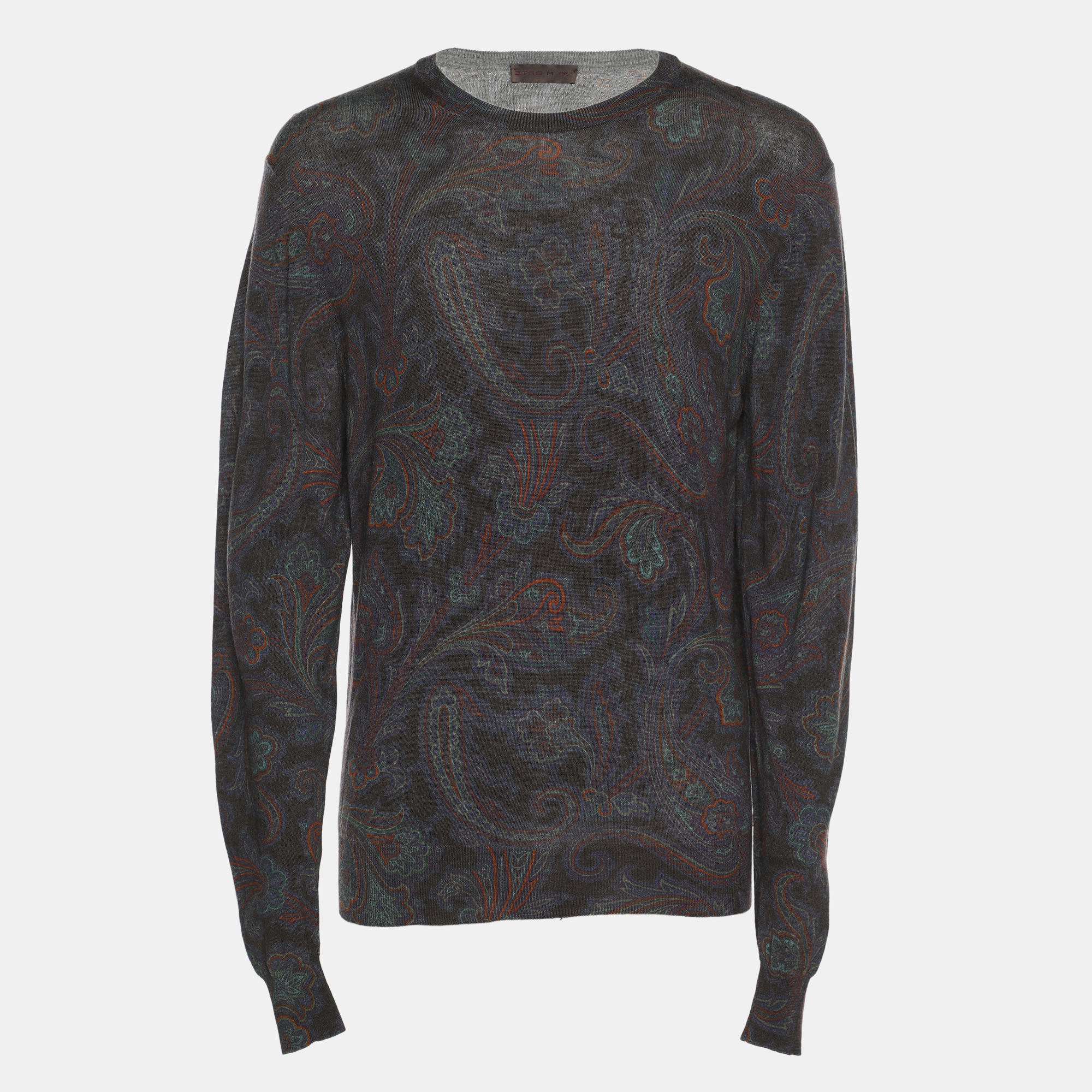 

Etro Purple Paisley Print Wool Blend Sweatshirt