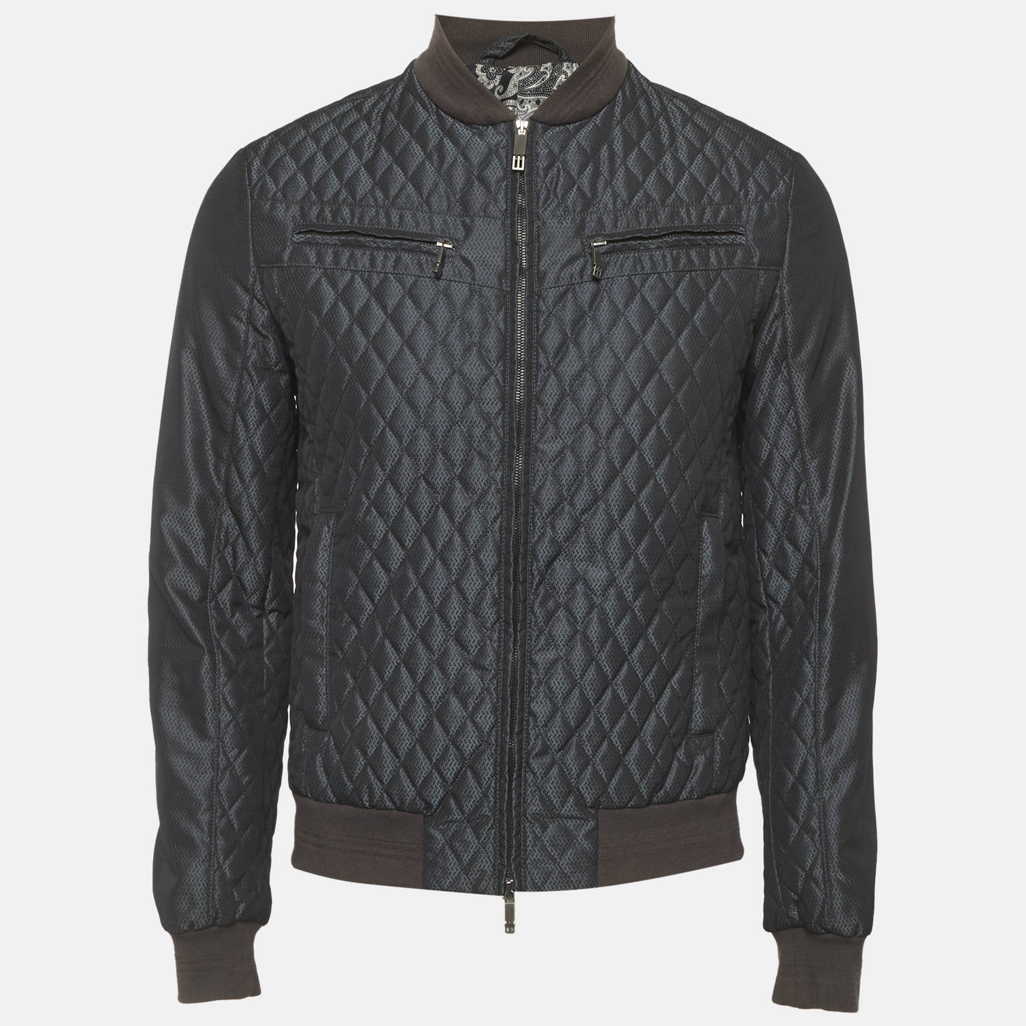 

Etro Navy Blue Synthetic Bomber Jacket S