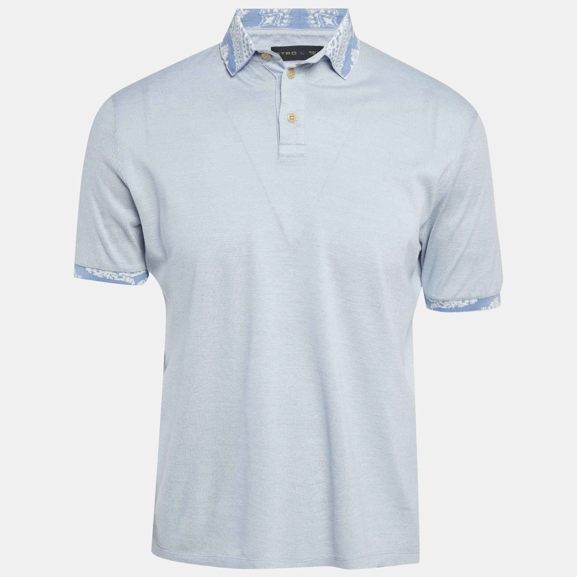 

Etro Blue Cotton Pique Polo T-Shirt L