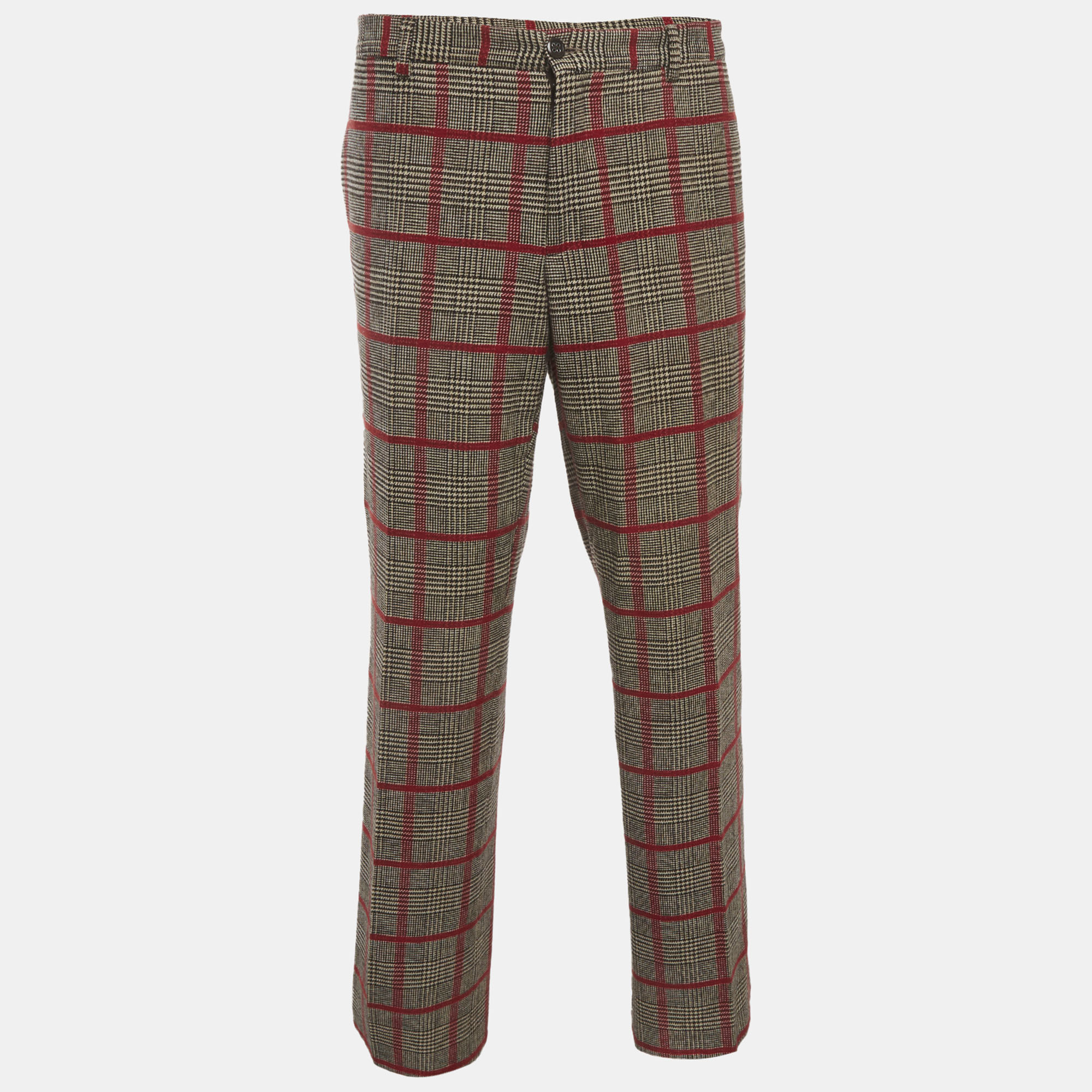 

Etro Multicolor Glen Plaid Wool Blend Straight Fit Trousers XXL