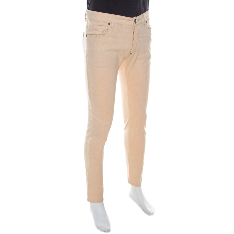 

Etro Orange Light Wash Slim Fit Jeans