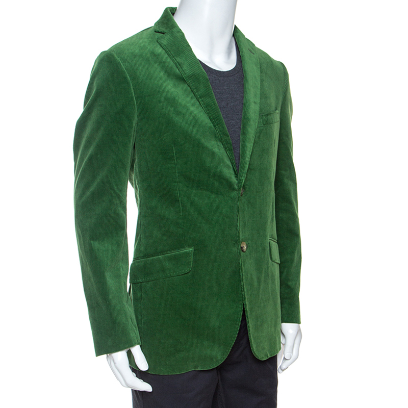 

Etro Green Corduroy Tailored Superleggera Blazer