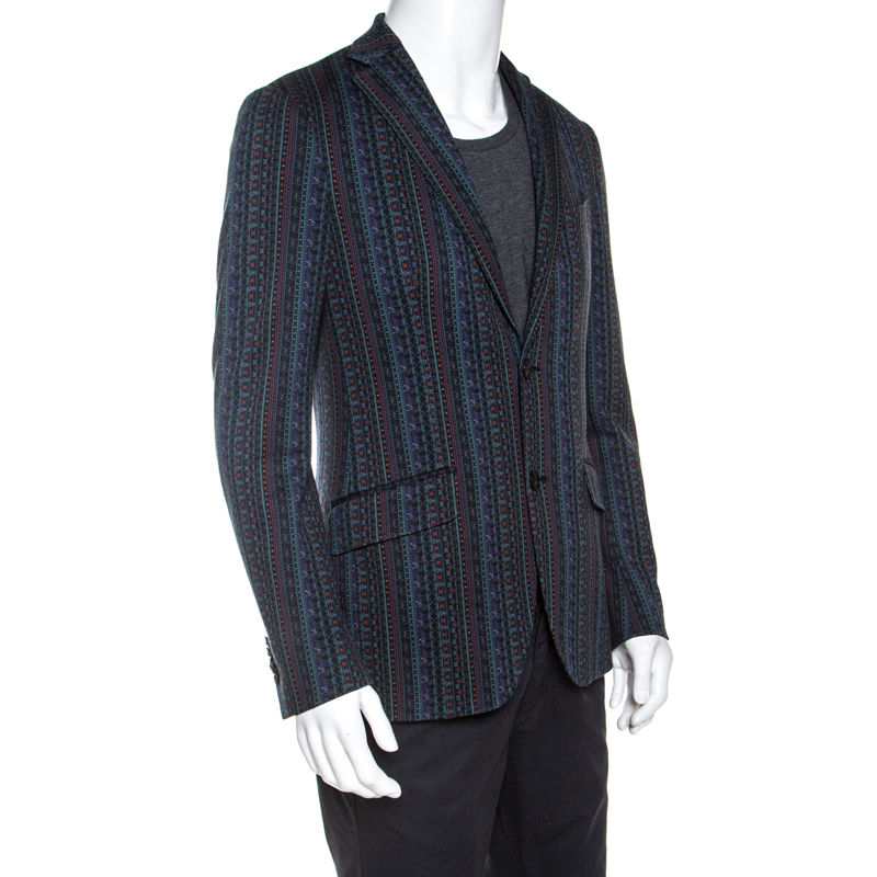 

Etro Multicolor Printed Nuovo Jersey Blazer